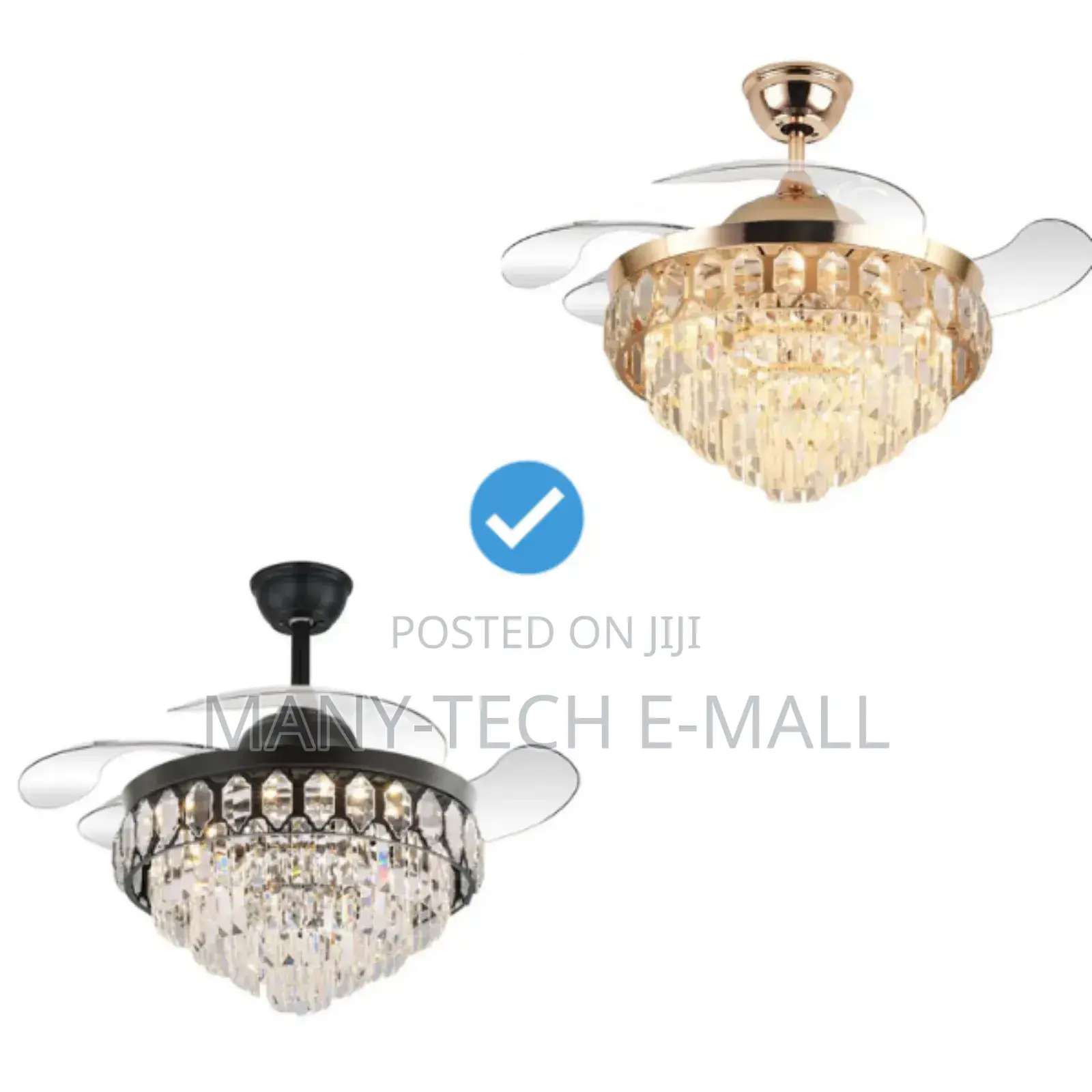 Fan With Light Remote Control (Crystal)