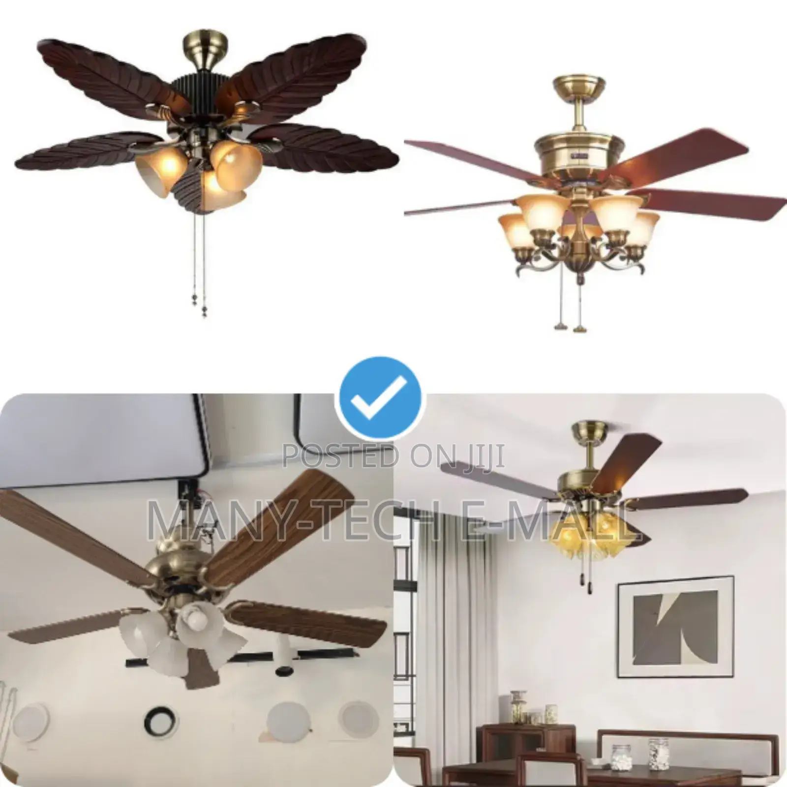 Fan With Light (Rope and Remote)