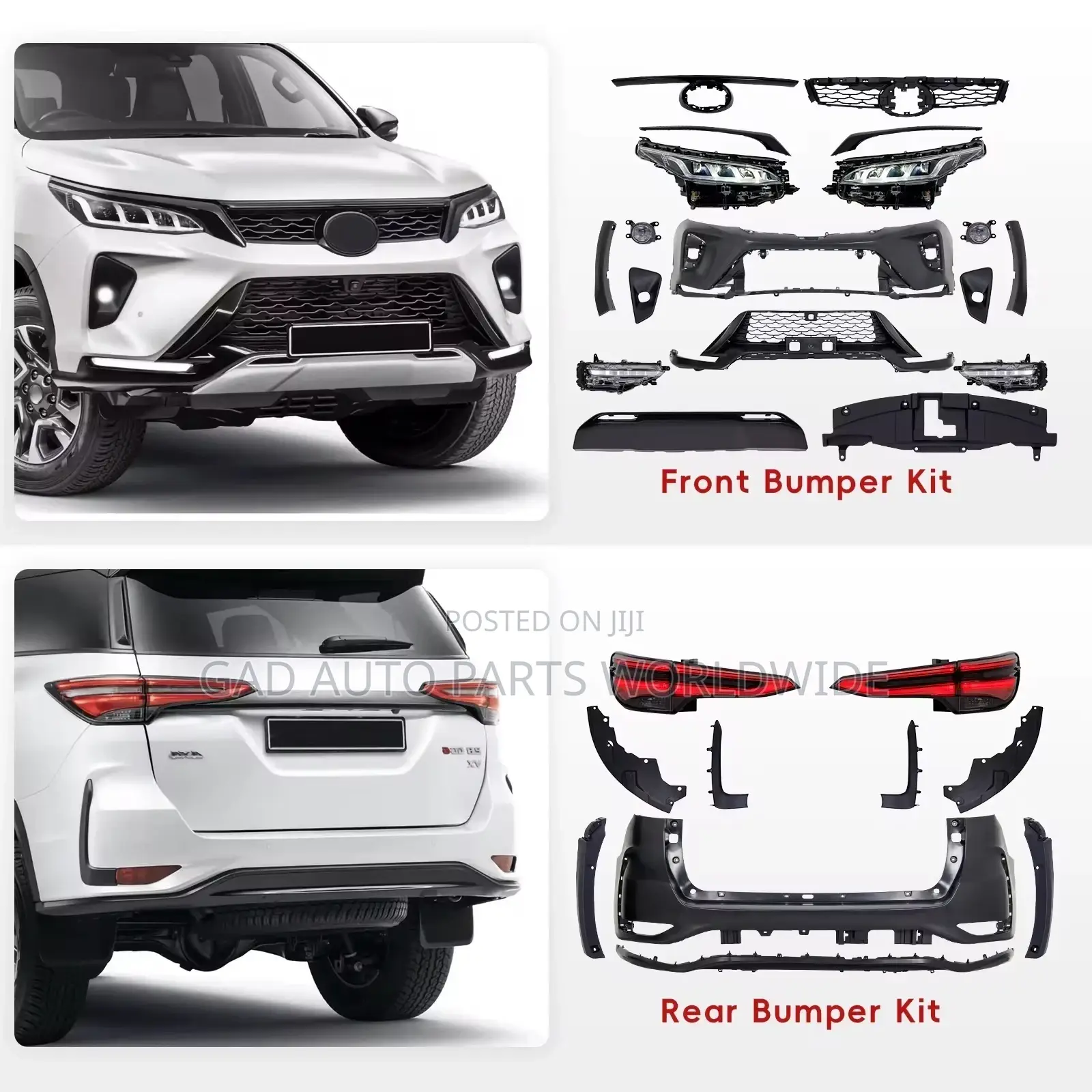 Toyota Fortuner Front Back Upgrade Kits 2019-2023