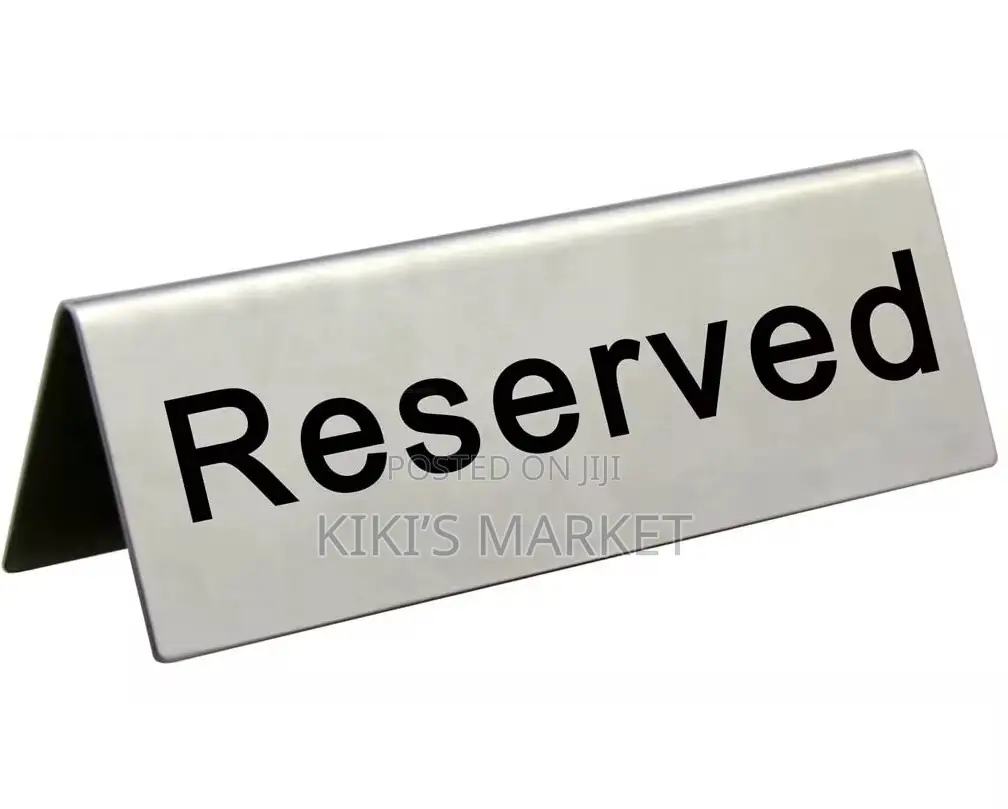 Double Sides Stainless Steel Reserved Sign