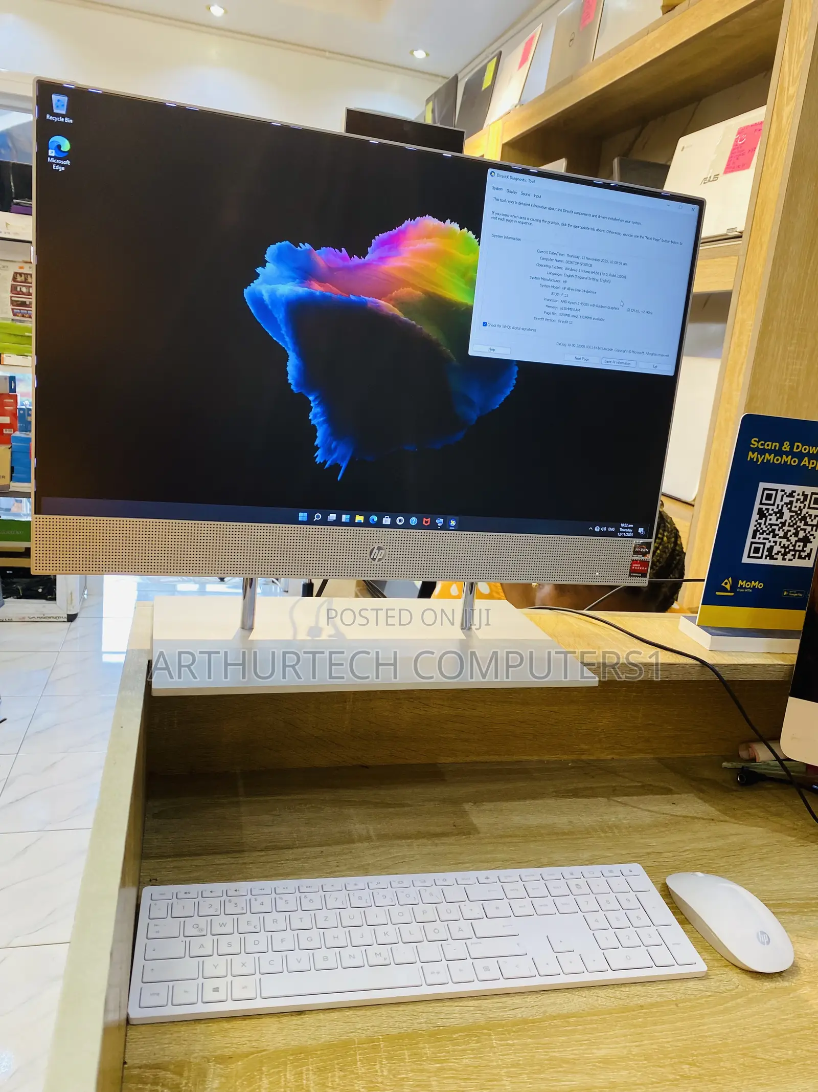 New Desktop Computer HP 200 G4 All-in-One 16GB AMD Ryzen 5 SSD 256GB