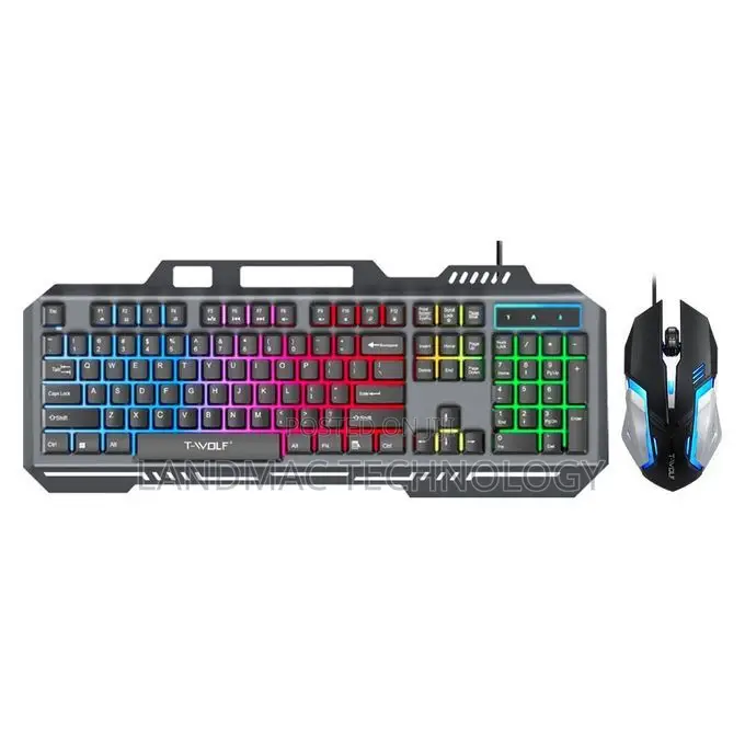 Wolf Tf-600 Keyboard and Mouse Set Metal Plate Desktop Computer Game