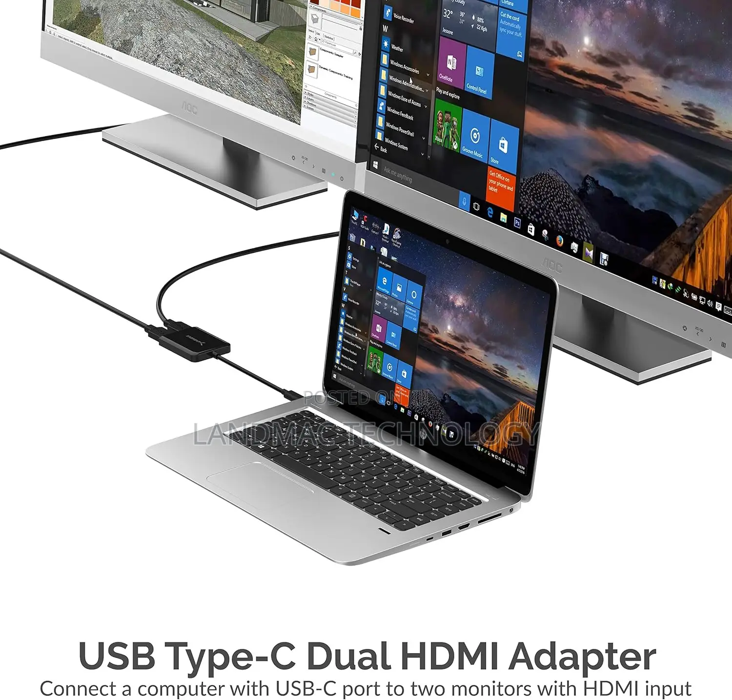 Sabrent Usb Type C Dual Hdmi Adapter