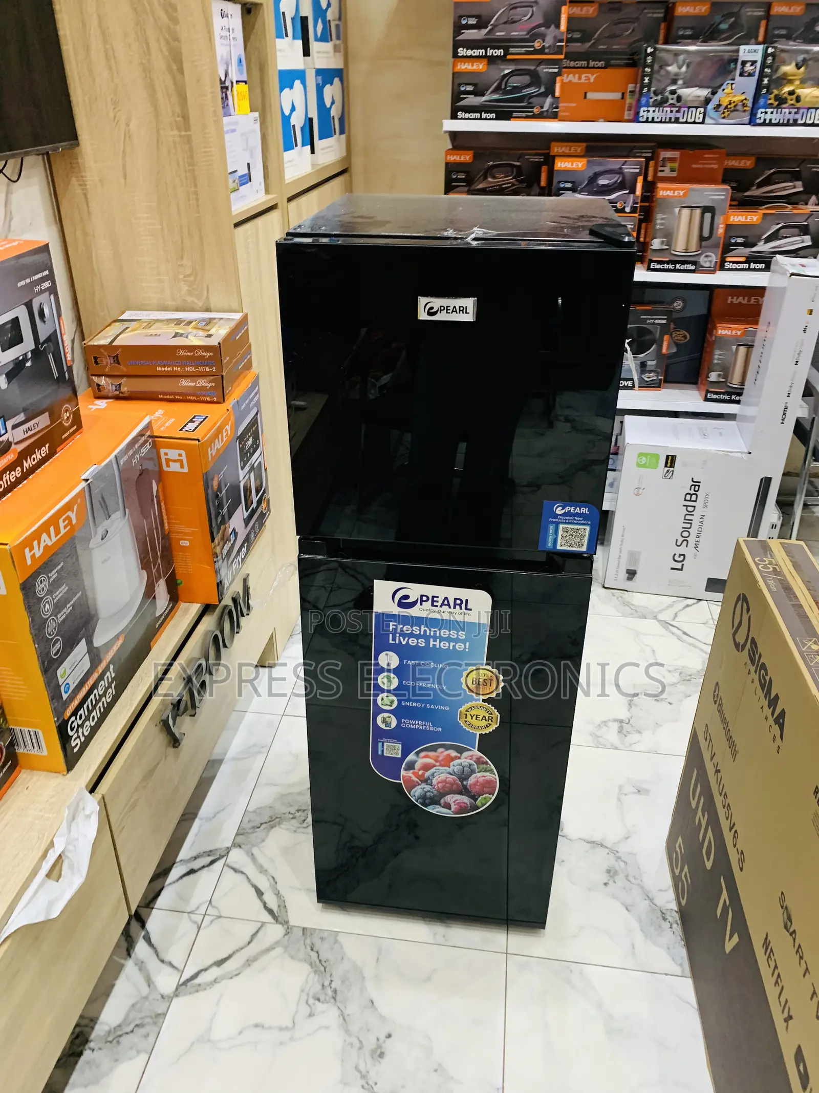 136l Double Door Fridge Black Pf-216tbg Pearl