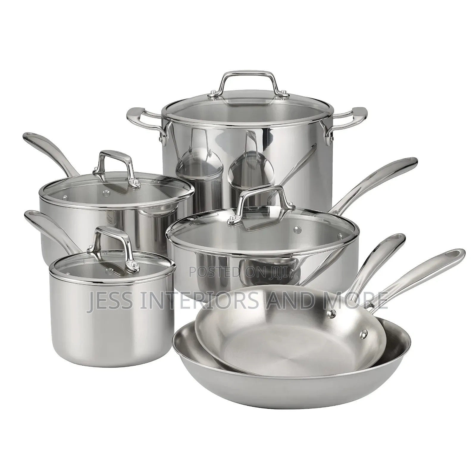 Tramontina Stainless Steel Tri-Ply Clad 10-Piece Cookware Set