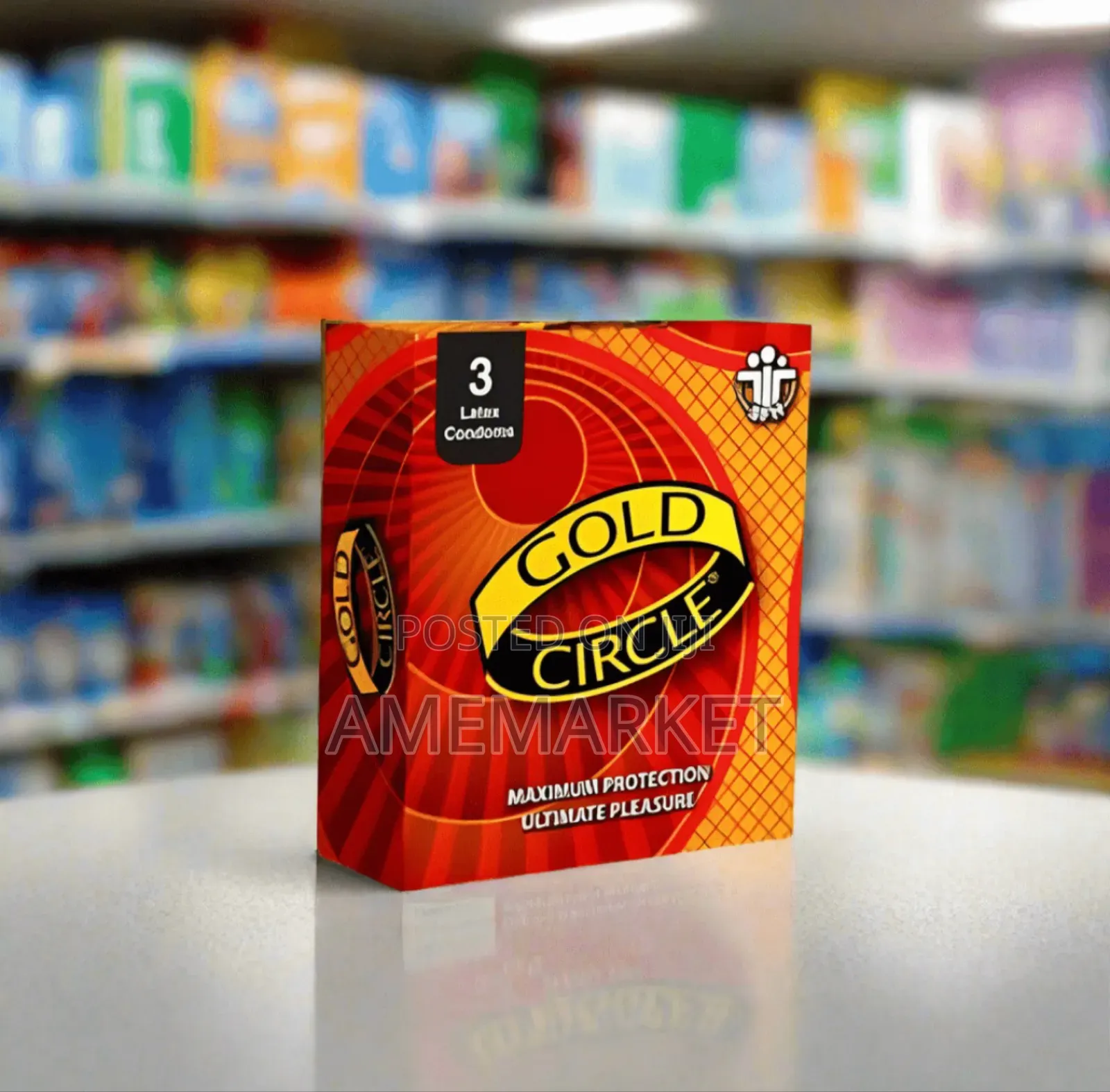 Gold Circle Condom 3's - Strawberry