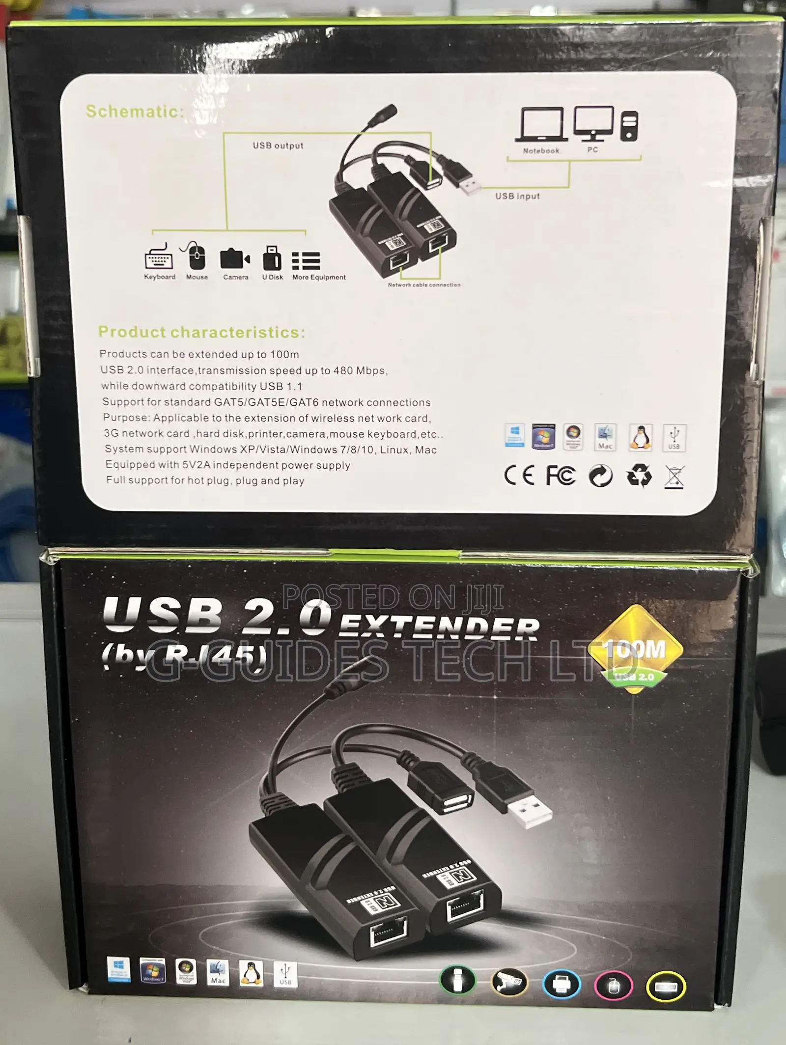 100m Usb Rj45 Extender, 100m Usb 2.0 Extender Over Cat5/Cat6