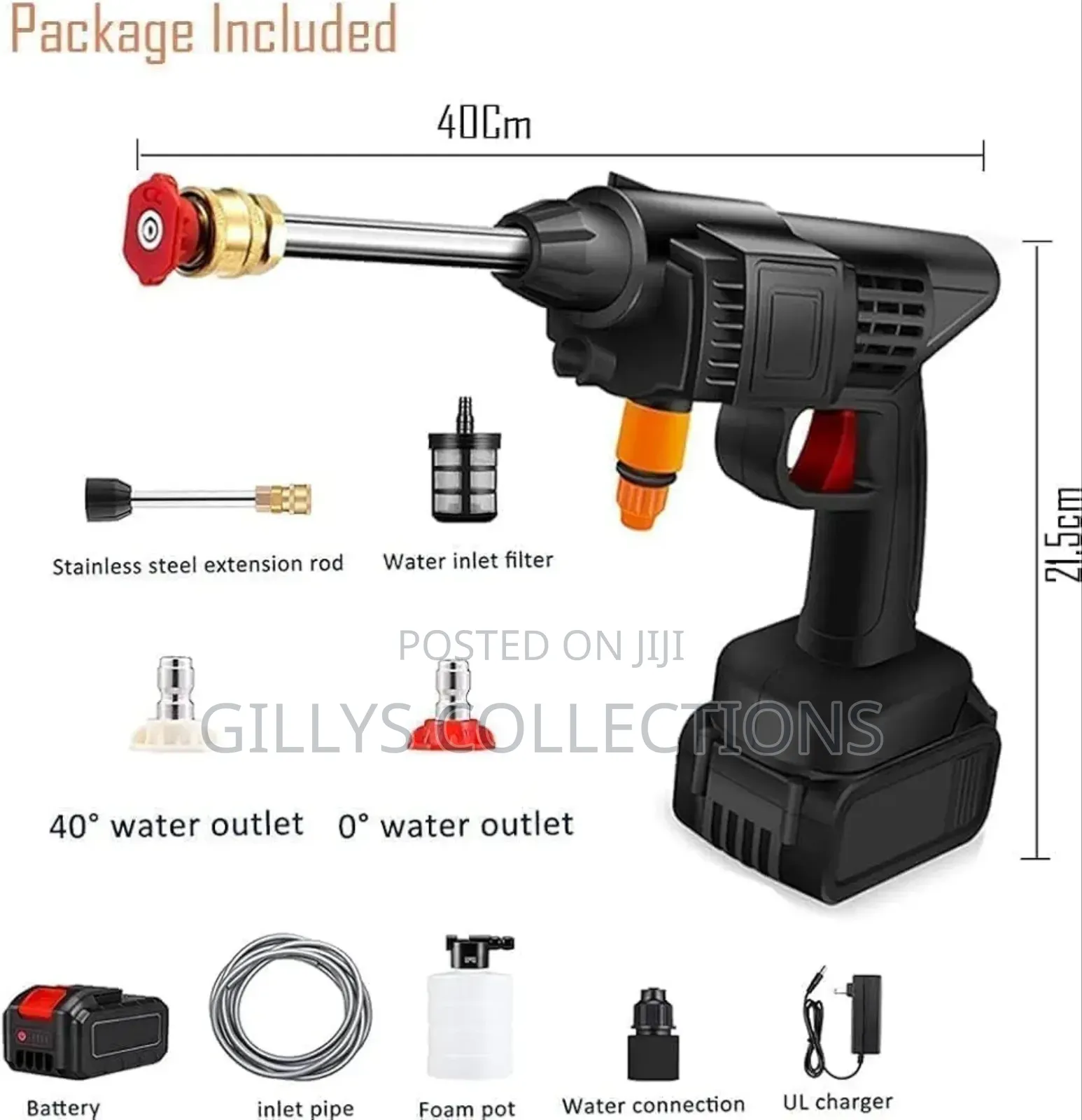 Double Battery Pressure Washer Gun Car