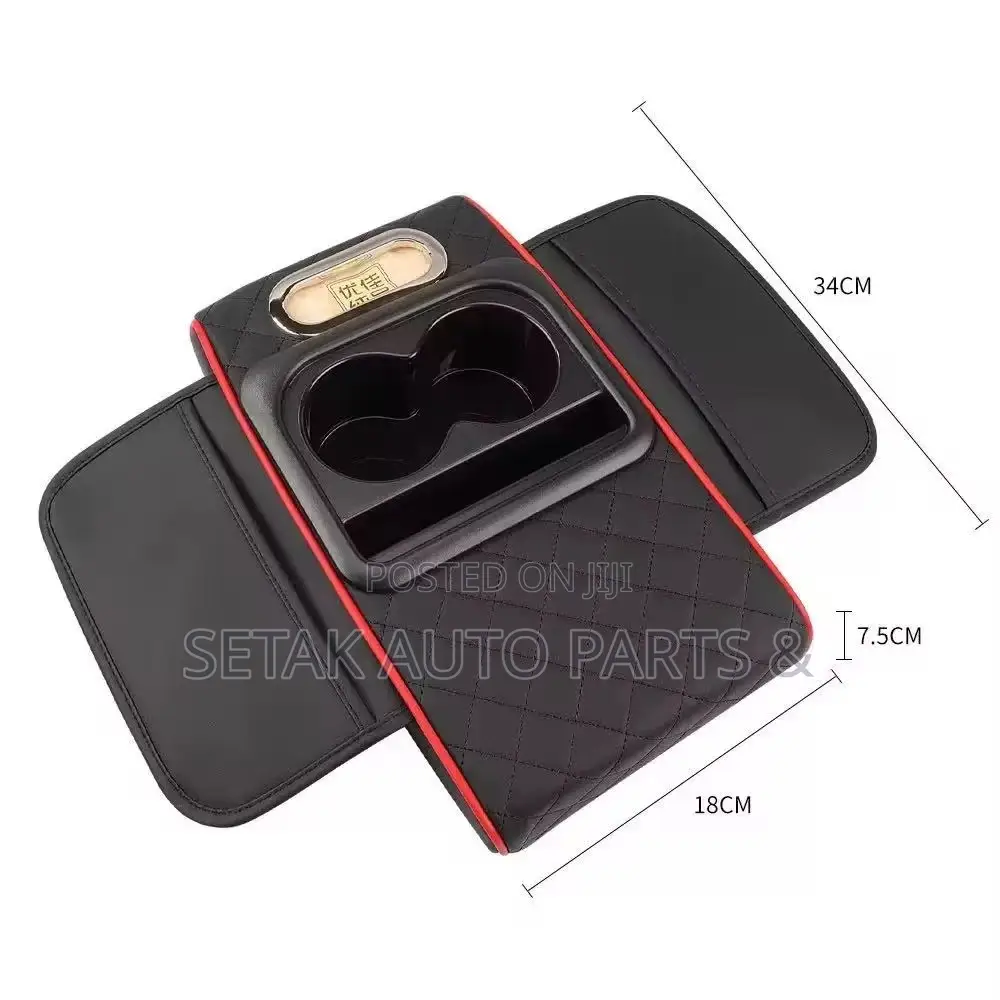 Car Armrest Storage Box Center Organizer Cup Holder Storage Box
