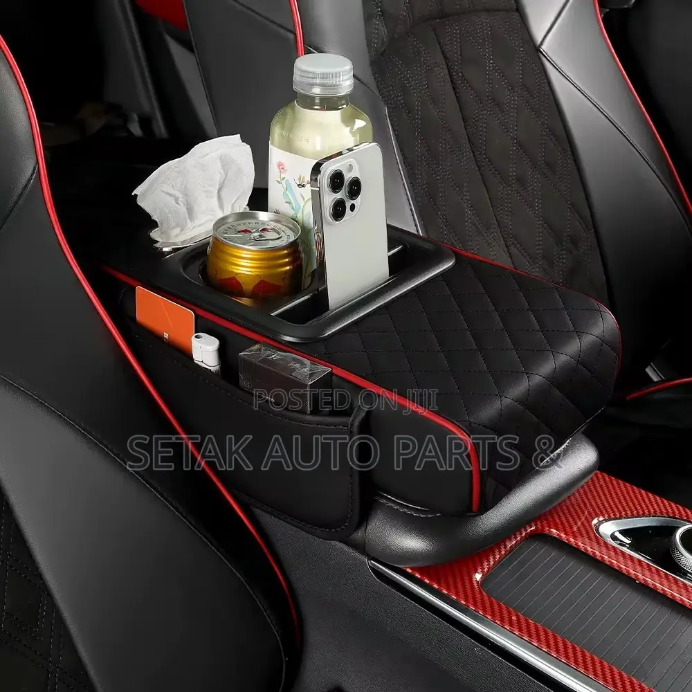 Car Armrest Storage Box Center Organizer Cup Holder Storage Box