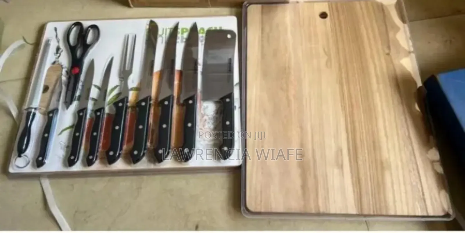 Knife Set With Wooden Chopping Board