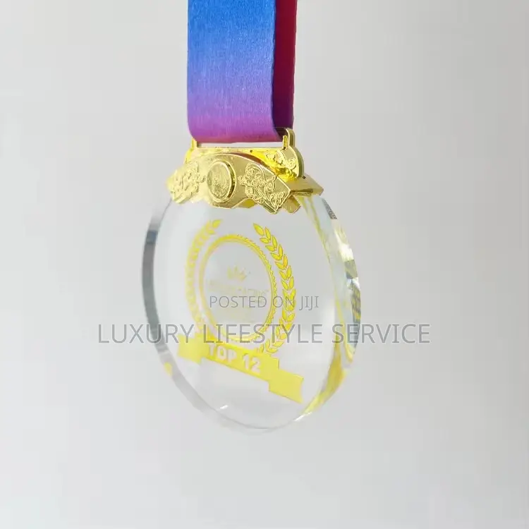 Crystal Glass Medal With Customisation