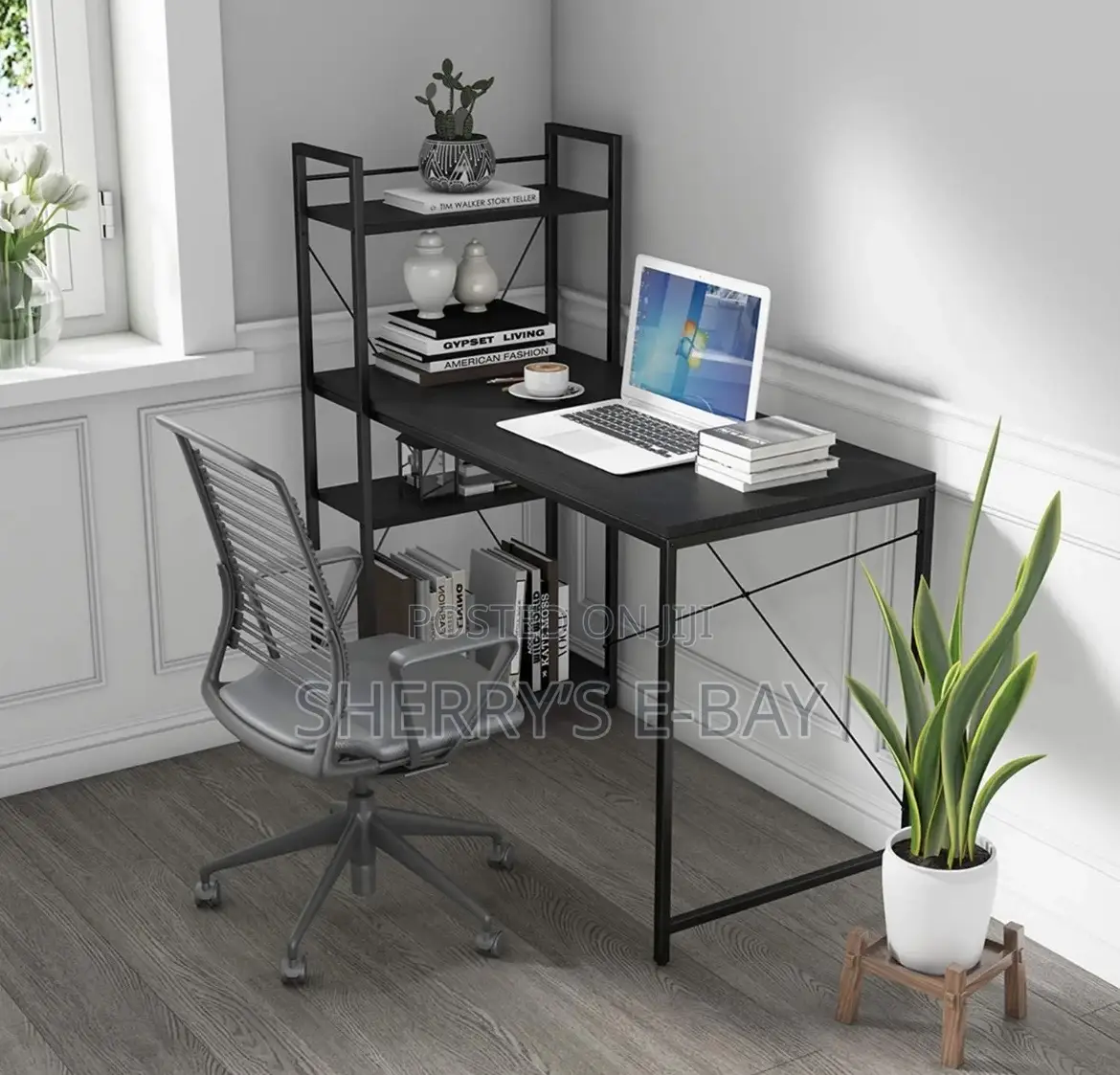 Table With Bookshelf