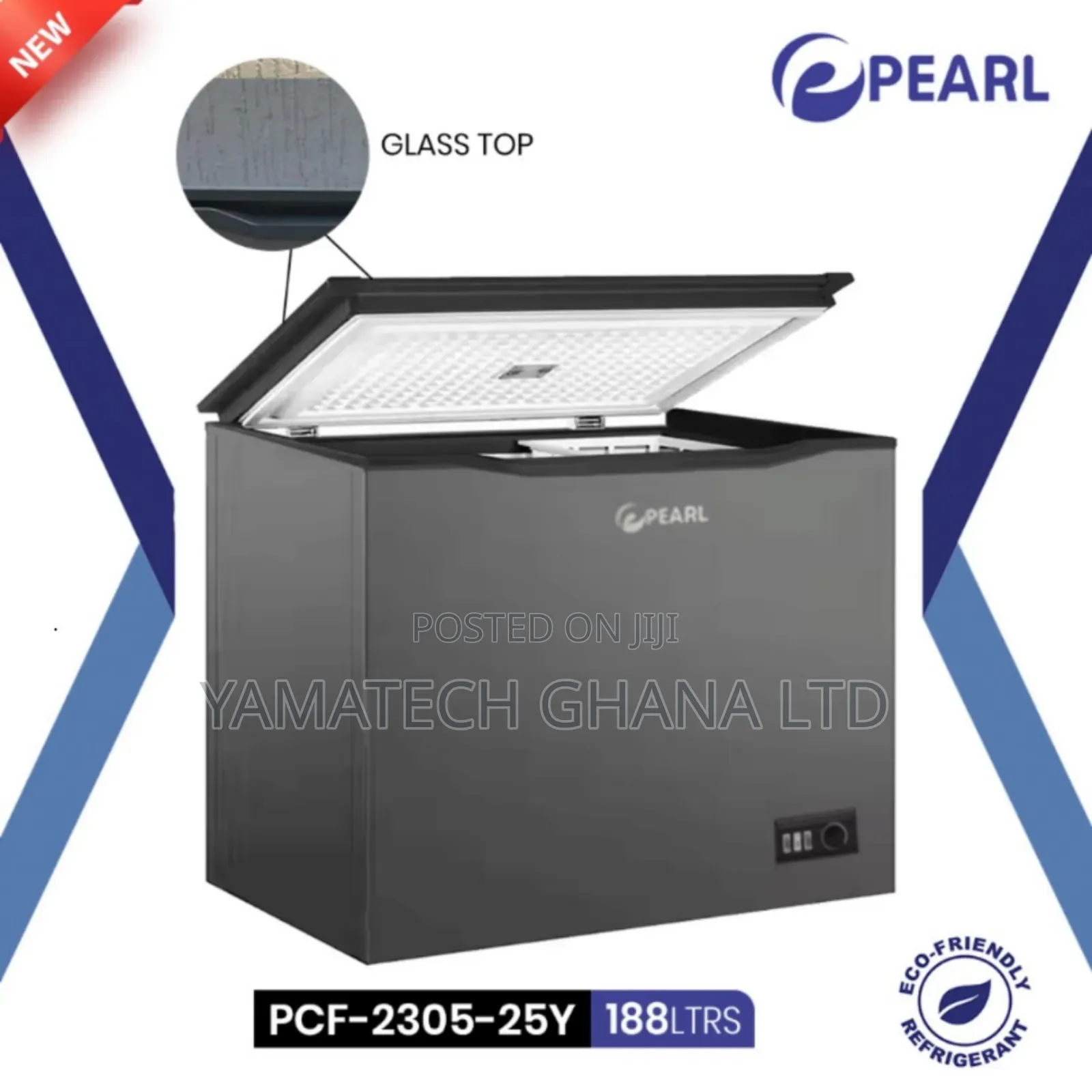 Original Pearl 188 Litre Chest Freezer With Top Glass