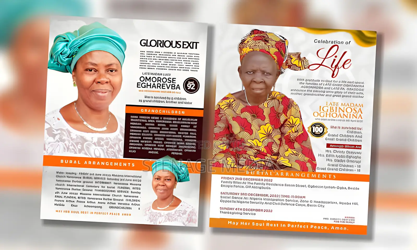 Funeral Poster Memorial Printing | Stenage Media Ghana
