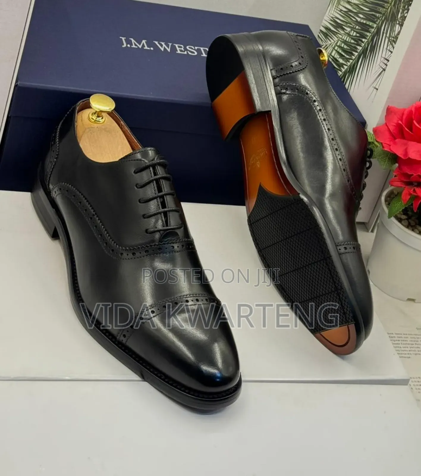 Quality J.M Weston Black Leather Shoes