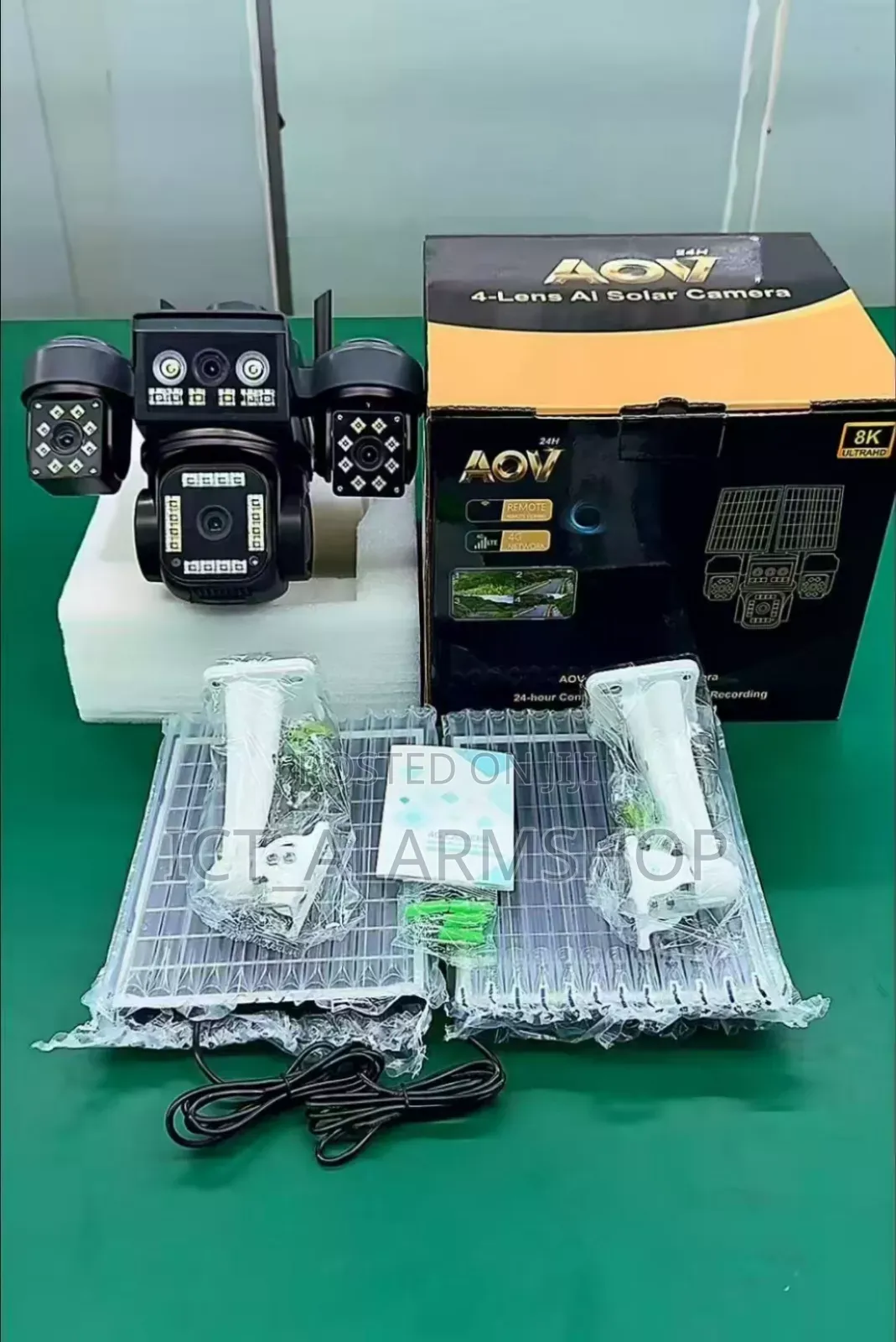 Dual Solar Power Panel Ptz 4lens