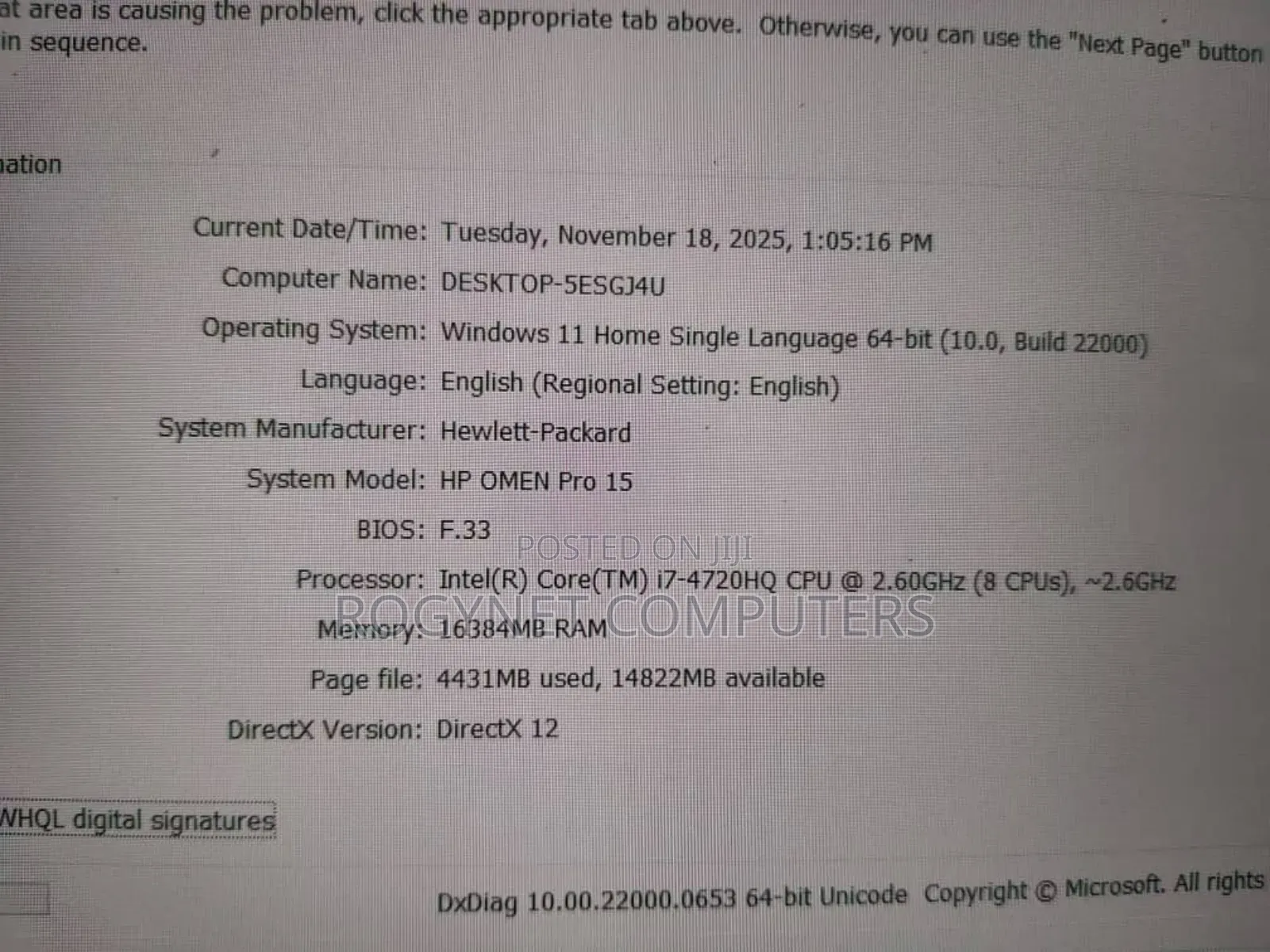 Laptop HP Omen Pro 16GB Intel Core i7 SSD 256GB