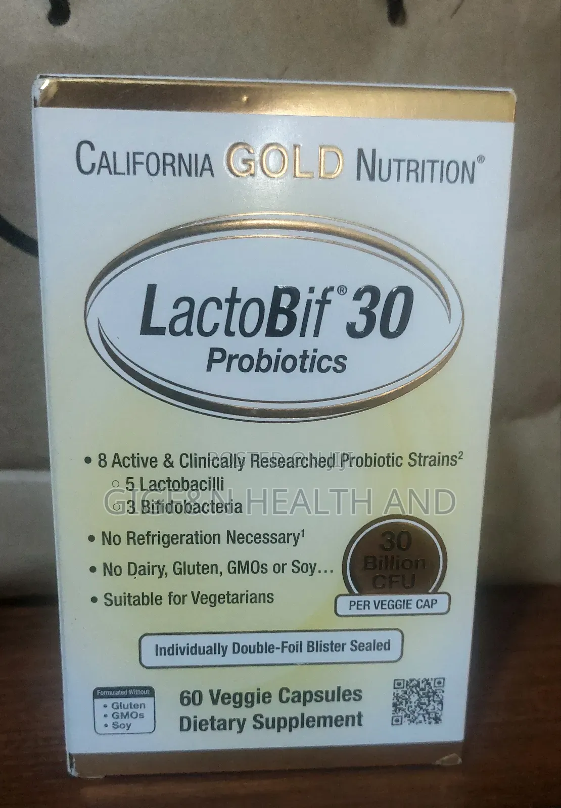 Lactobif, 30 Billion Probiotic Cfu, 60caps. High Potency Gut Care.