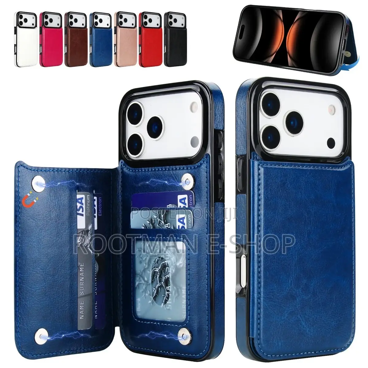 Max Leather Flip Wallet Card Holder Case for iPhone 17 Pro and Pro Max