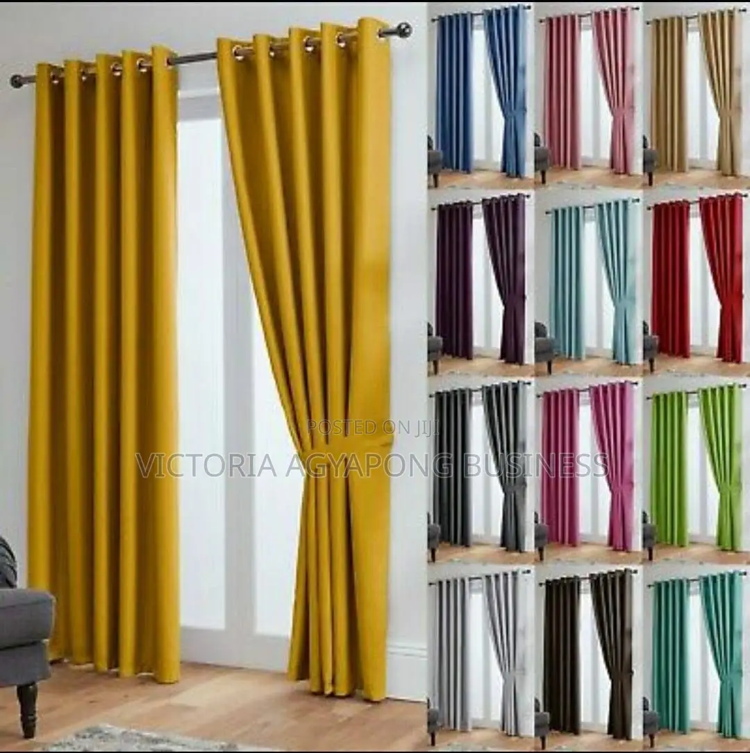 4 Yards 3in 1 Per a Set of Black Out Curtains Available
