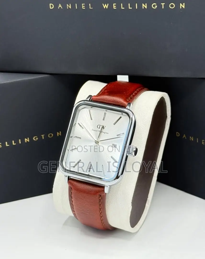 Rectangle Daniel Wellington Mesh Leather Strap Men’S Watch