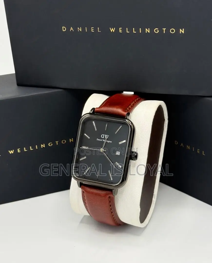 Rectangle Daniel Wellington Mesh Leather Strap Men’S Watch