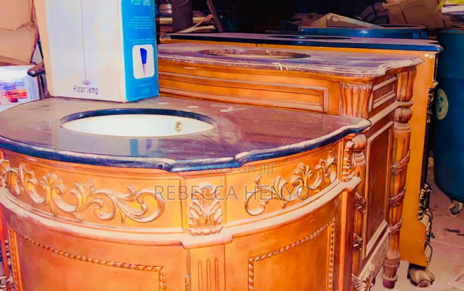 Luxury Cabinet Sink With a Marble Surface
