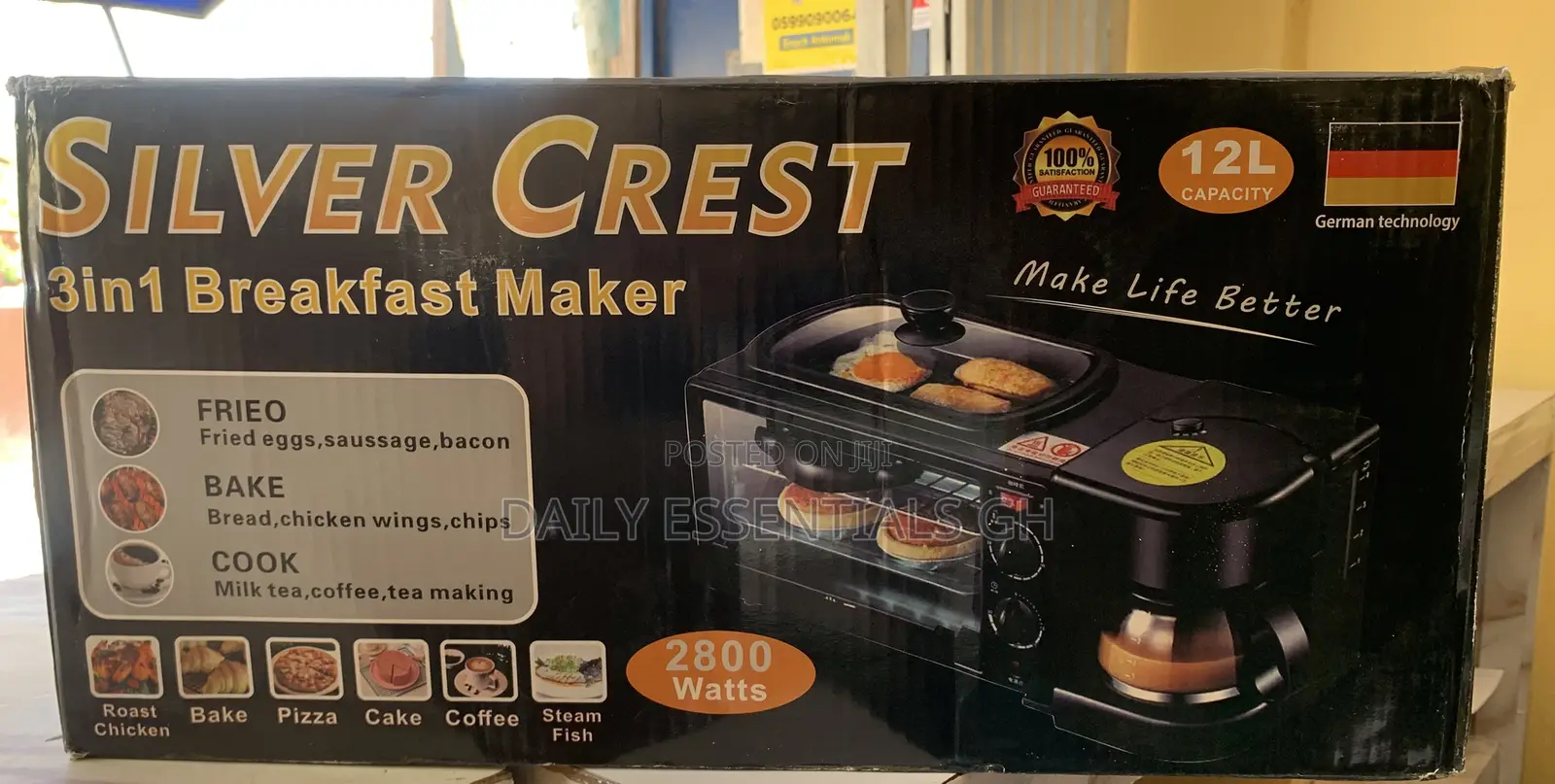 3-in-1 Toaster, Coffee Maker & Pan Combo