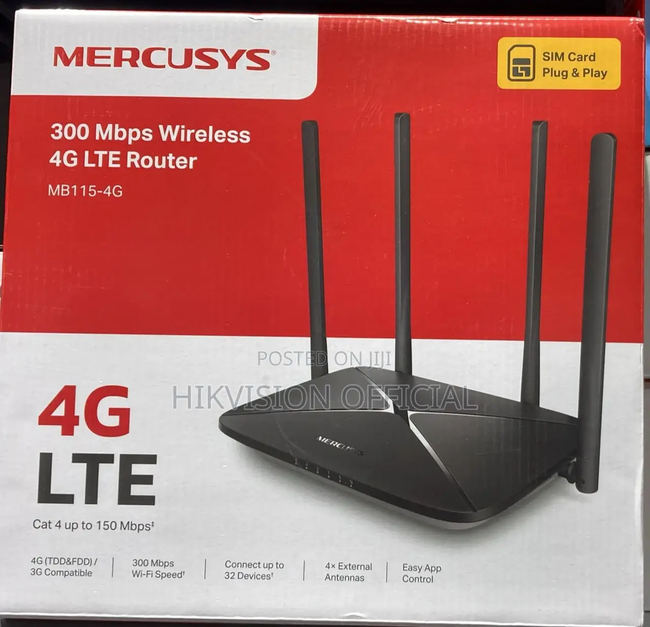Mb115-4g =New Comers300 MBPS Wireless N 4g Lte Router=Mercusys