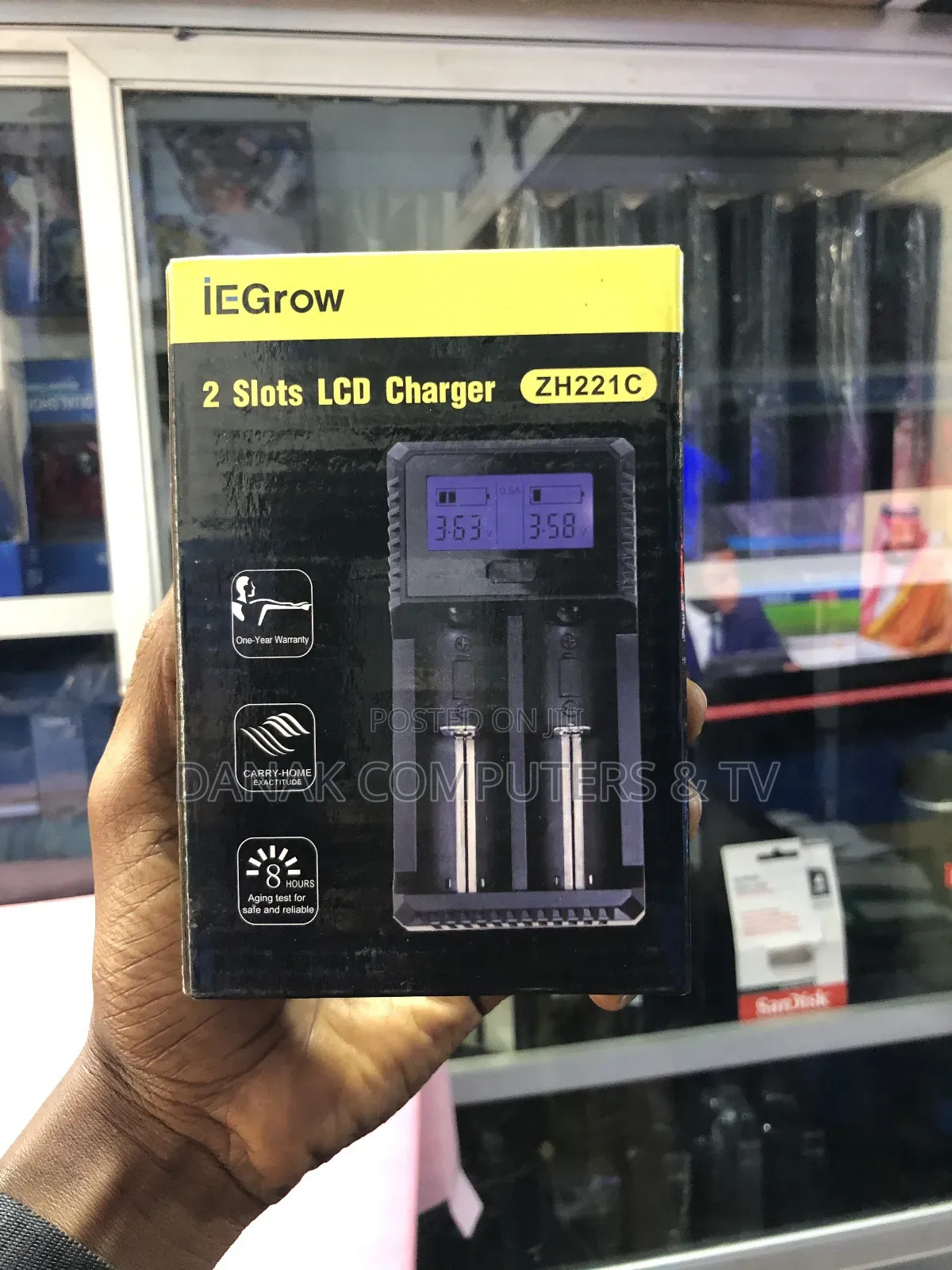 Ie Grow 2 Slot Lcd Charger Zh221c