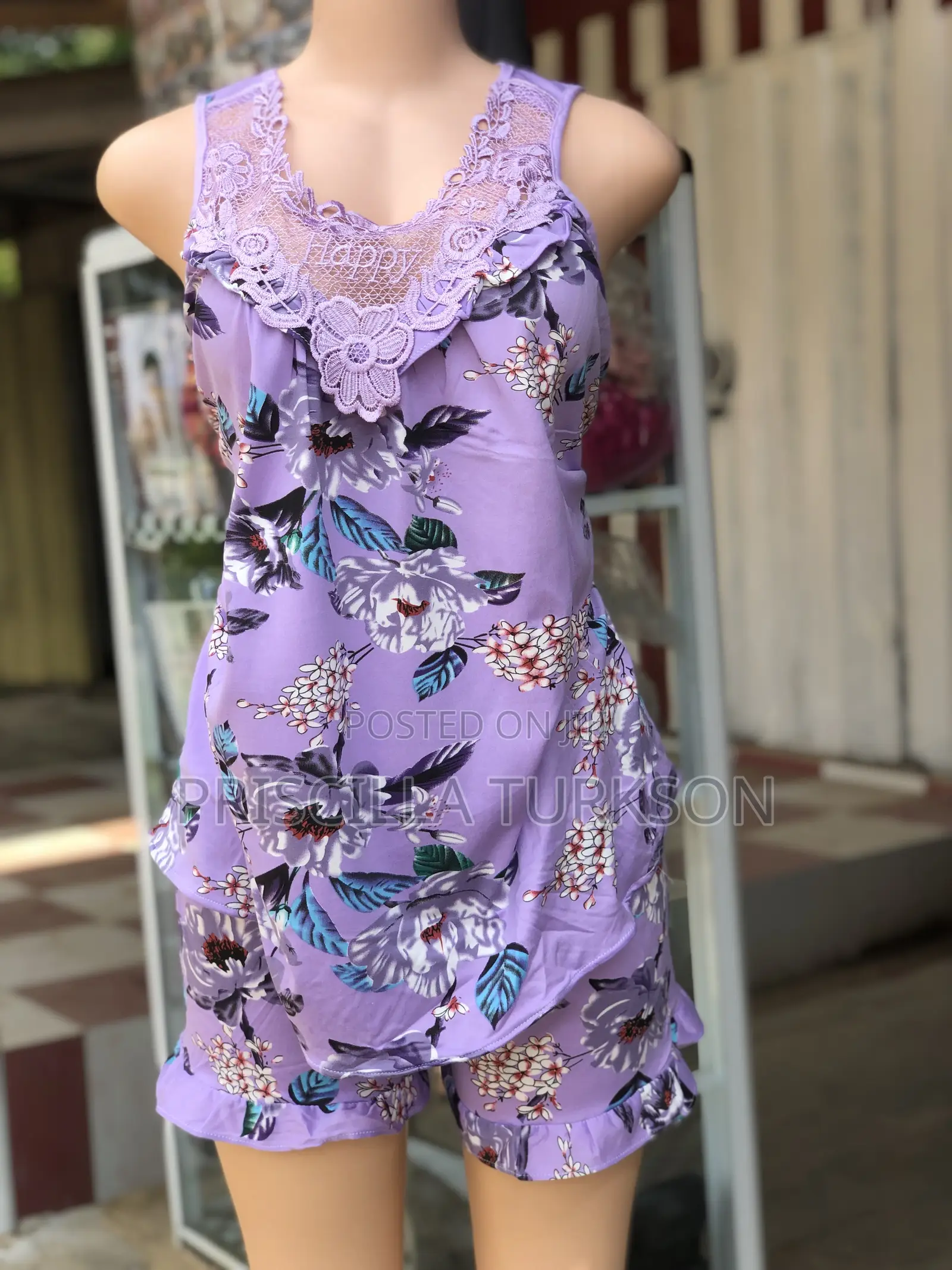 Violet Two Piece Night Wear