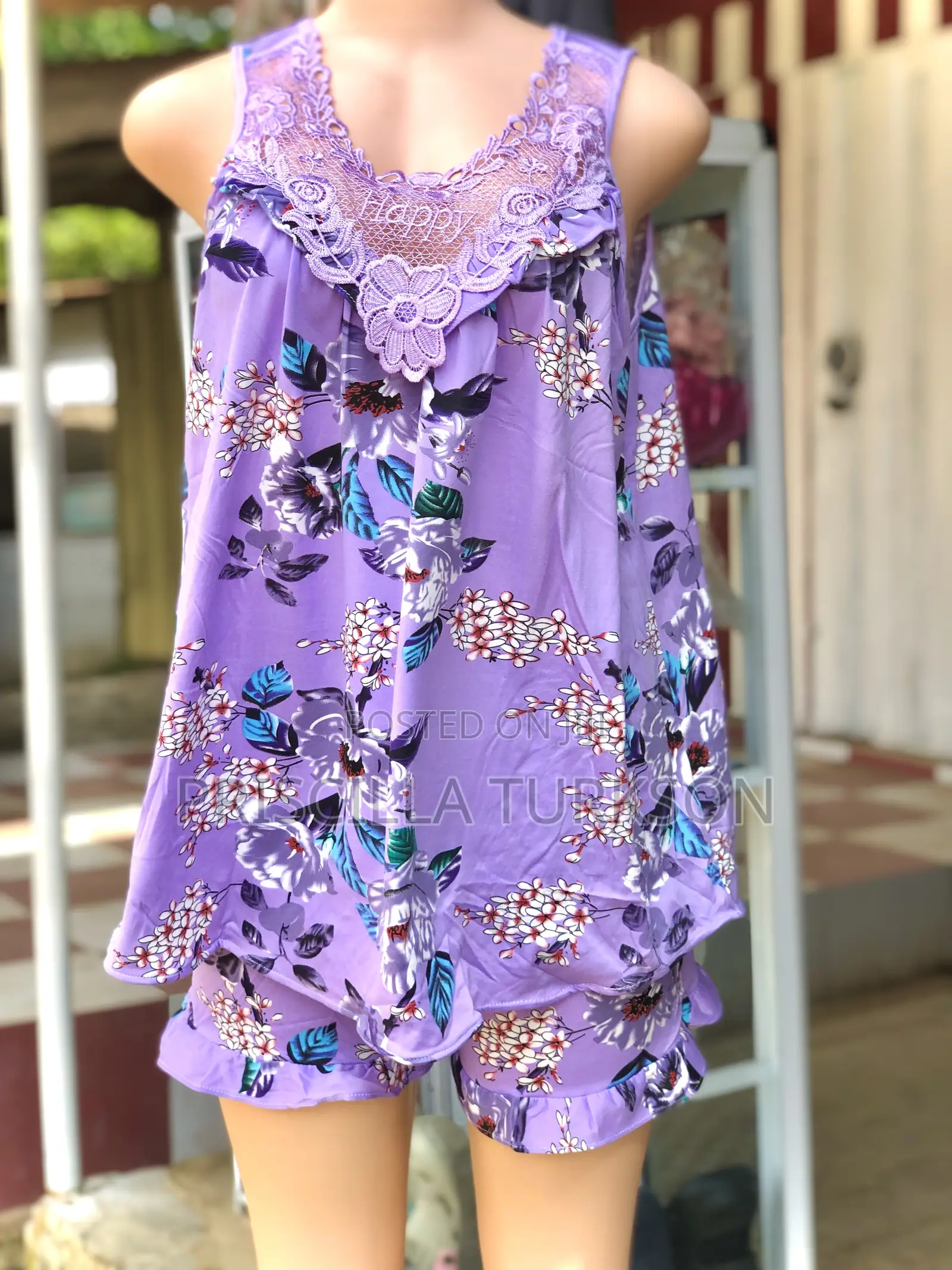 Violet Two Piece Night Wear