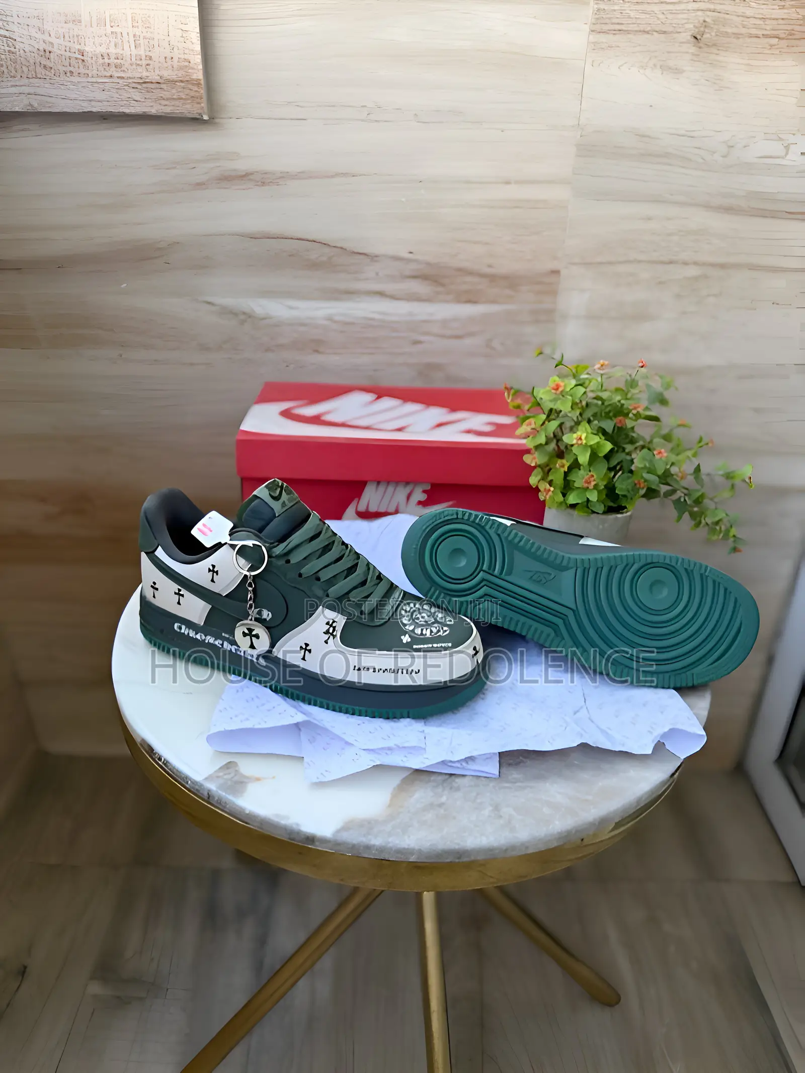 Nike Airforce 1 Low Chrome Heart Green Sneakers