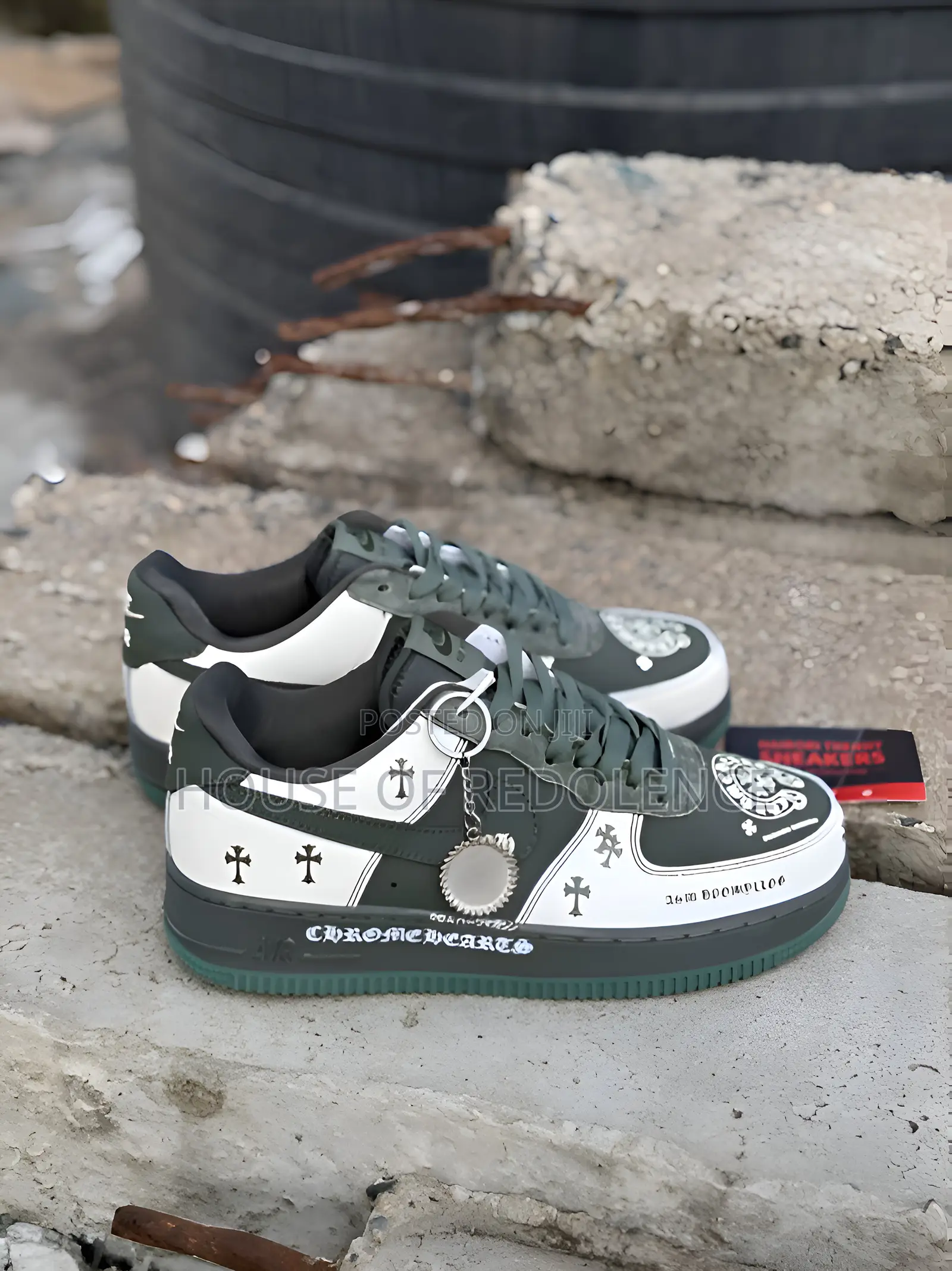 Nike Airforce 1 Low Chrome Heart Green Sneakers