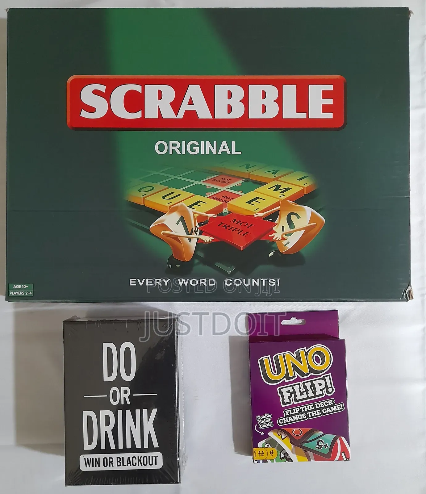 Scrabble + Uno + Do or Drink Game Pack