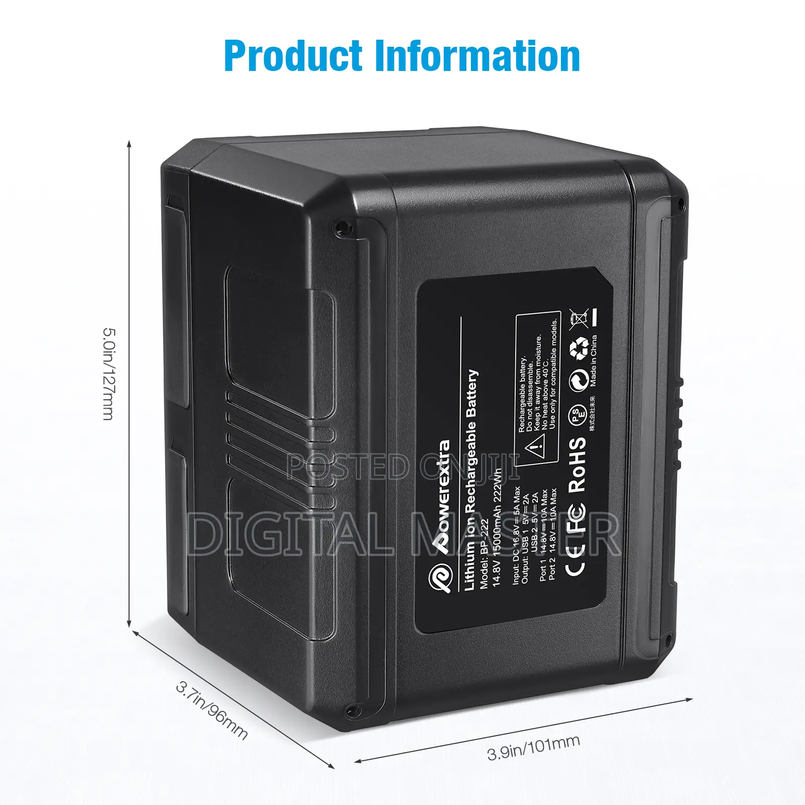 V-mount/V-lock Battery - 222wh 14.8v 15000mah Rechargeable Battery