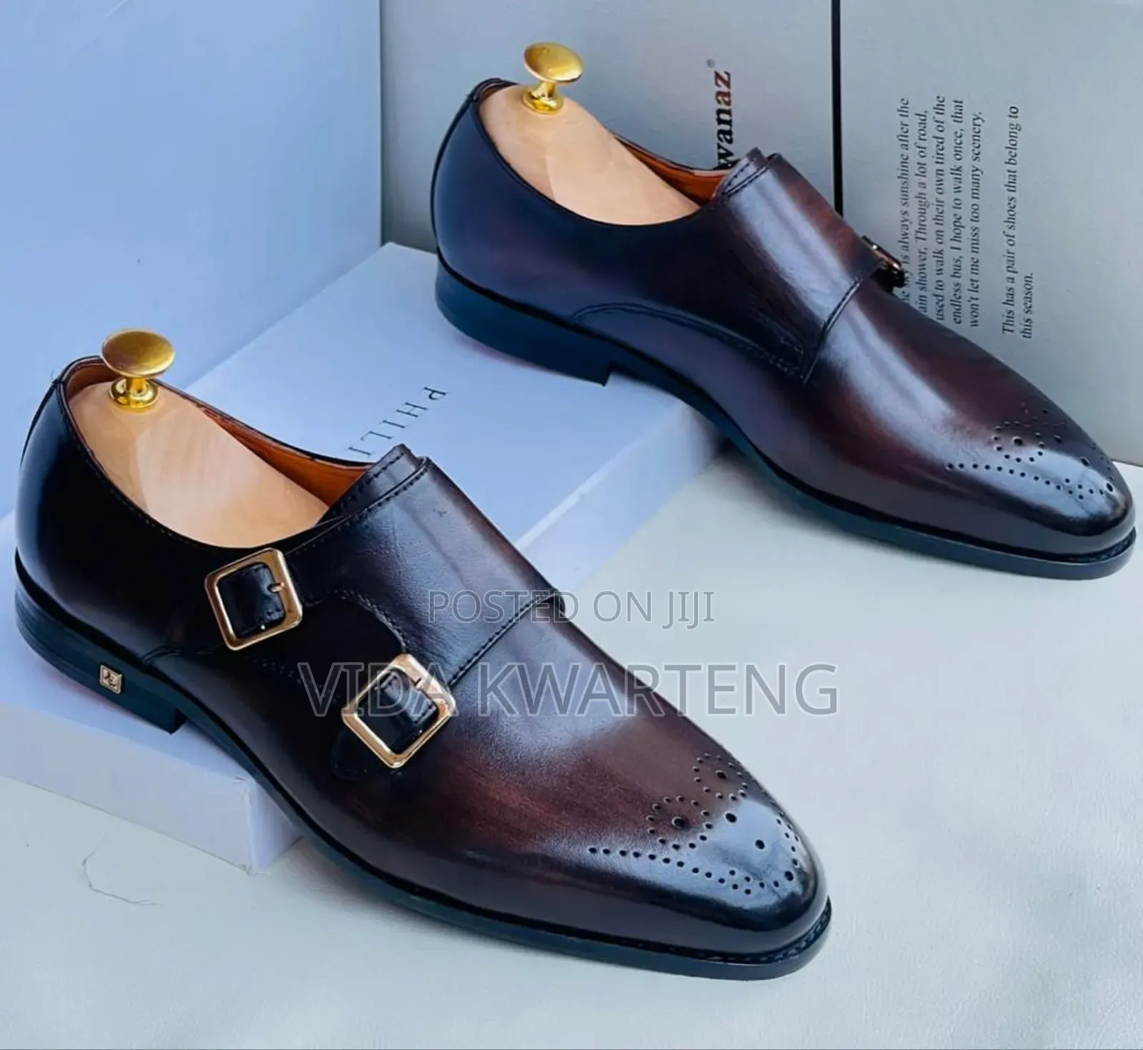 Executive Richwanaz Coffee Brown Leather Shoes