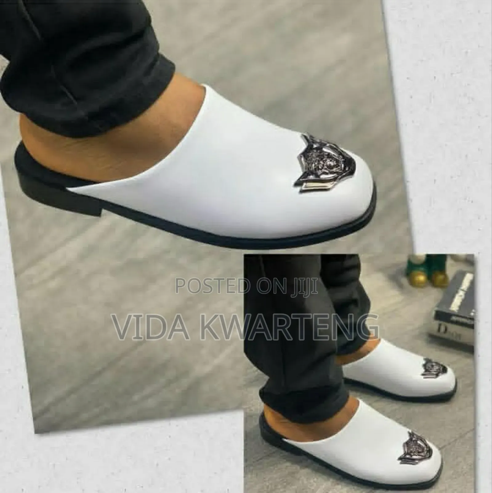 Original Versace White Half Shoe