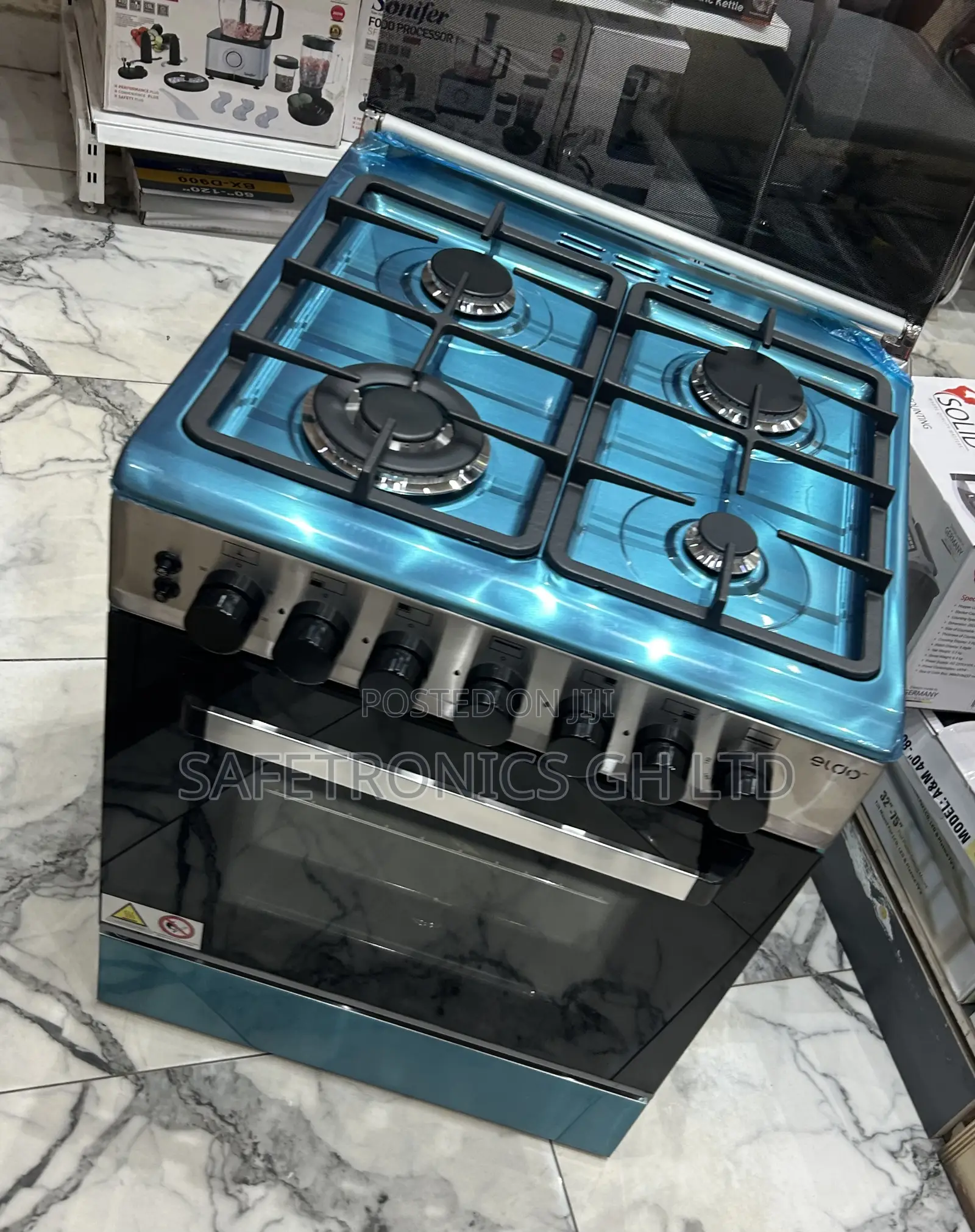 Super Good 60x60 4 Gas Cooker Glass Lid Eldo Grey