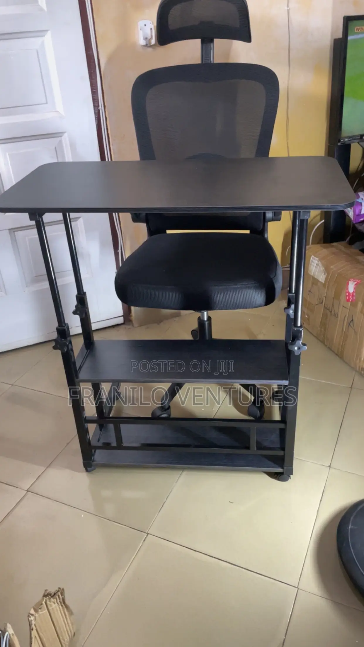 Adjustable Study Desk With Shelves
