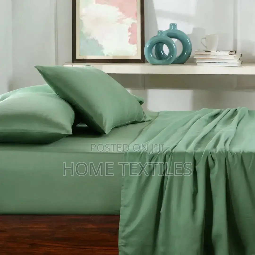 6 Pieces Light Greenbedsheet (1 Fitted,1 Flat Sheet and 4 Pillowcases)