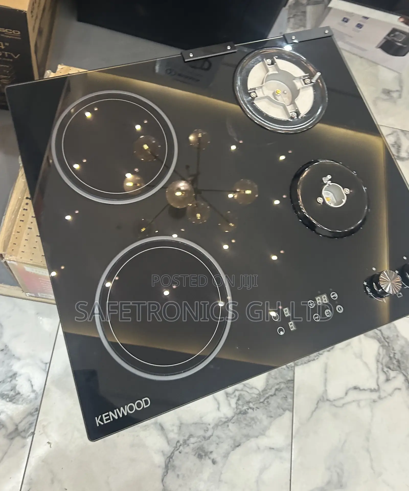 Choose (Glass) Black Kenwood in-Built 2 Gas 2 Electric Cooker