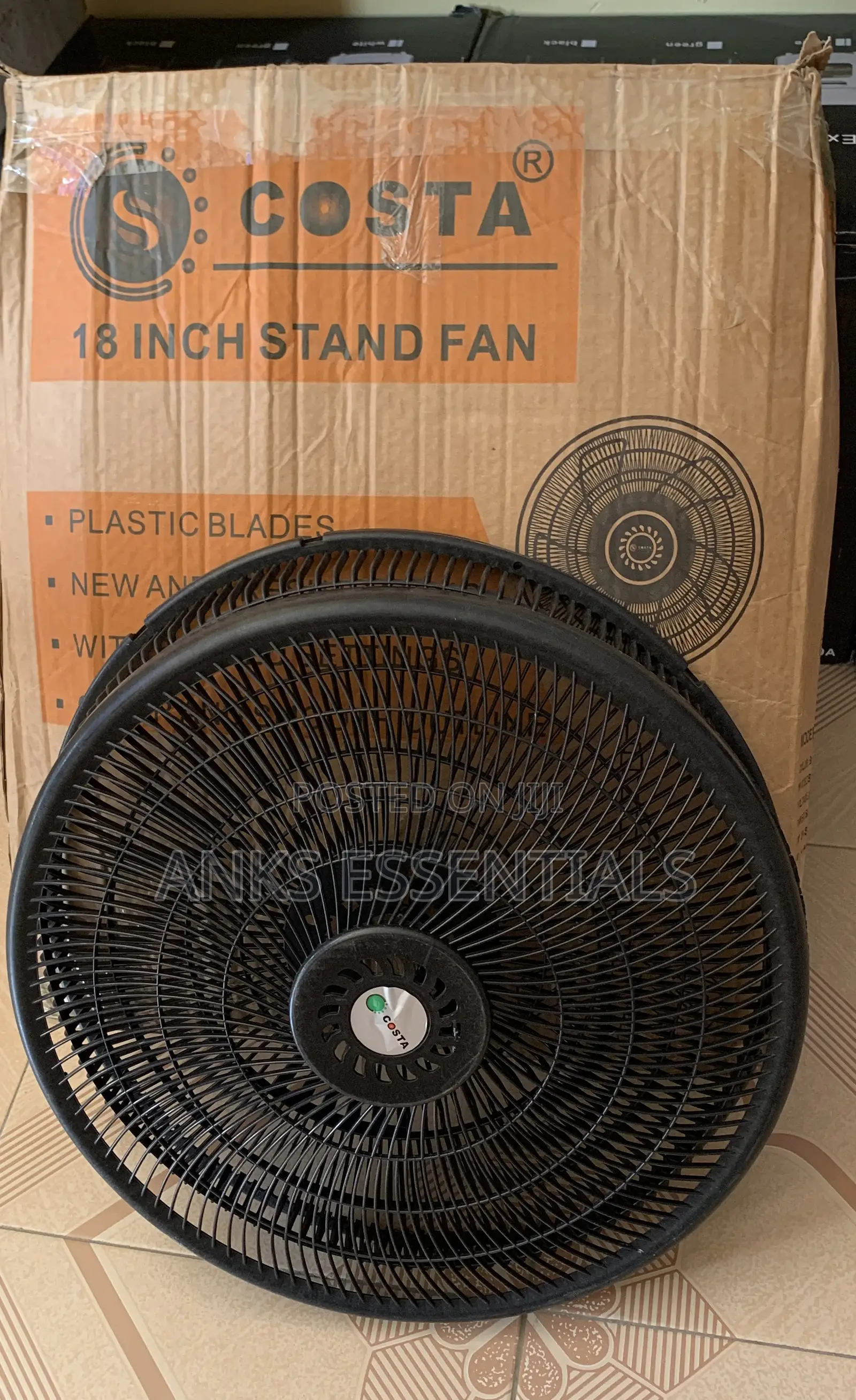 18” Costa Standing Fan | Strong Airflow | Adjustable Height