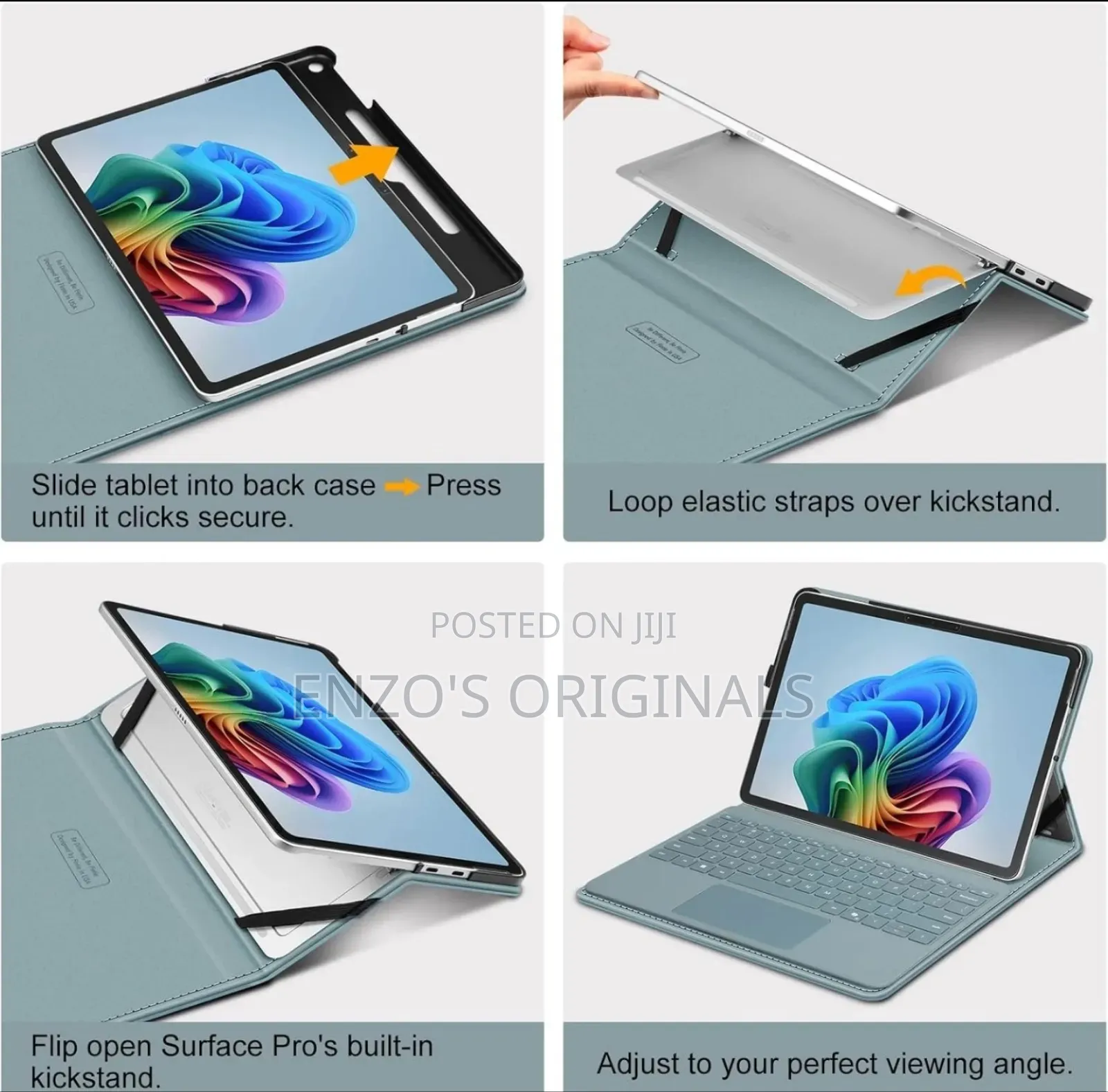 Microsoft Surface Pro 12 Full Cover Case For Professionals  Grey New