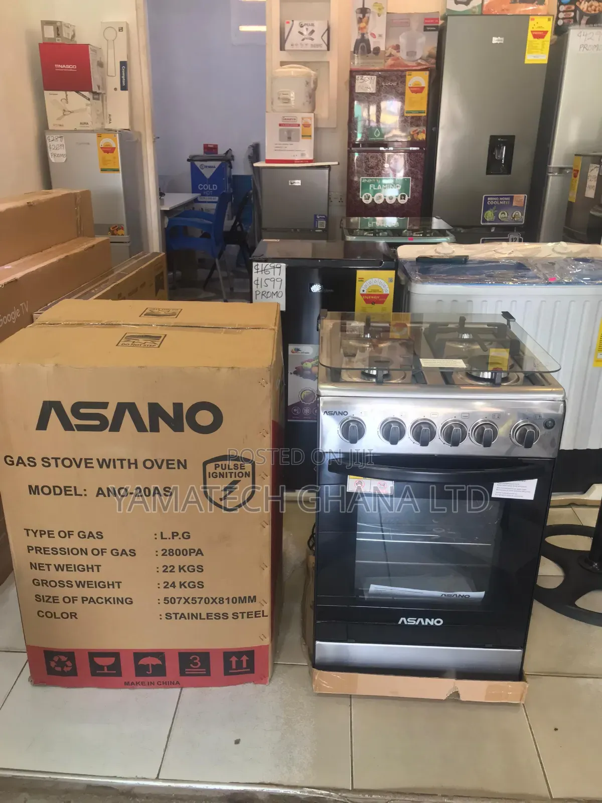 Quality Asano 50x50 Automatic Ignition Gas Stove With Oven And Grill