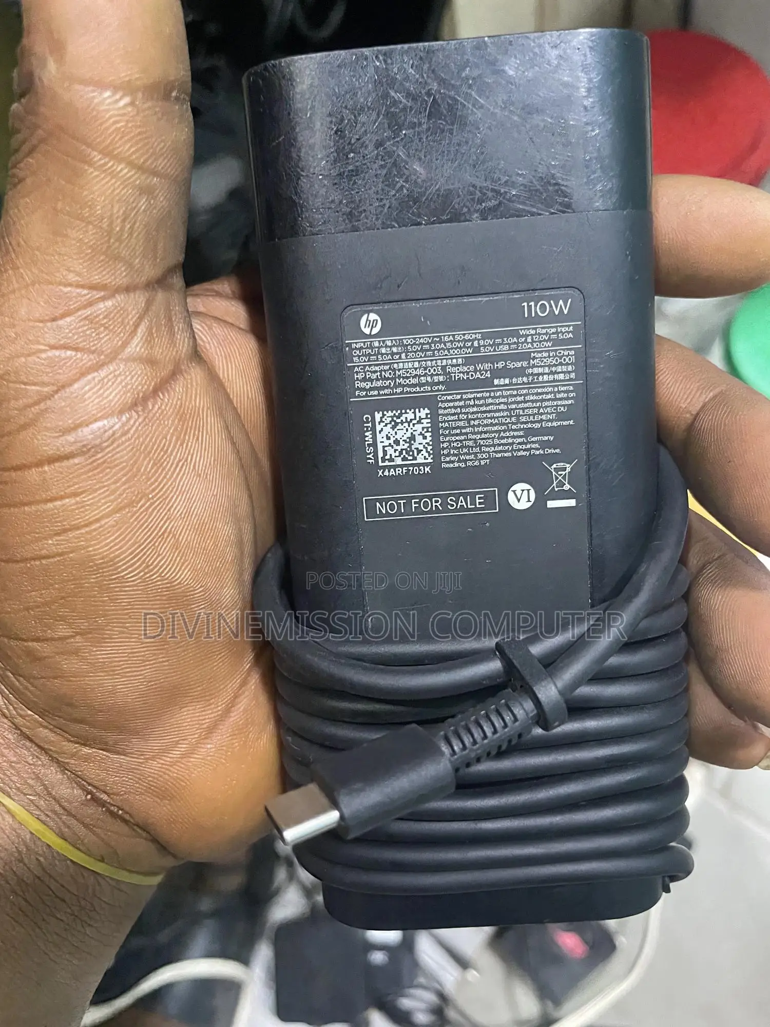 Hp Type C Adapter\ Charger 50v 3,0a 110w Uk Standard