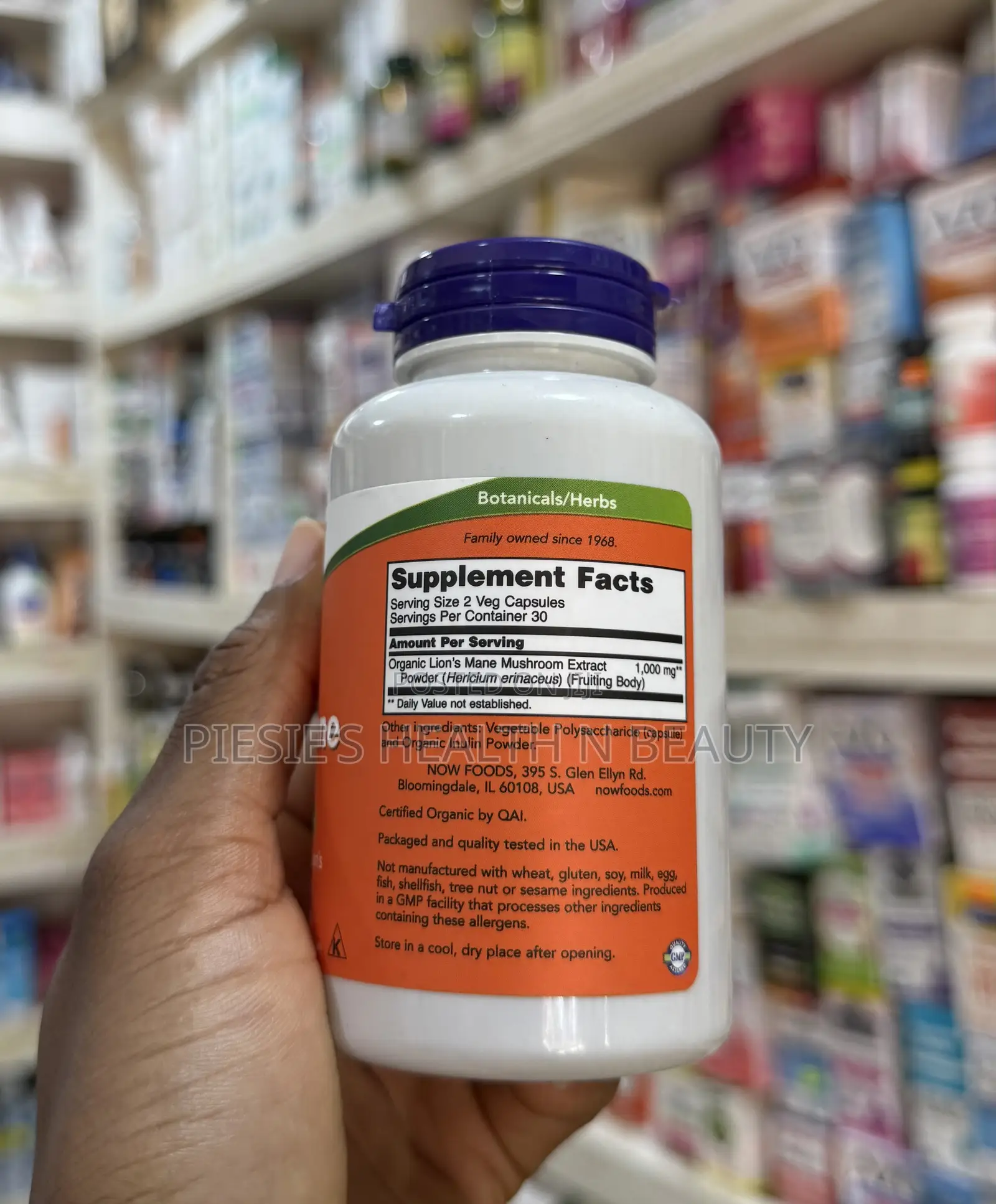Now Foods Supplements, Lion's Mane 500 Mg, Super Mushroom, 60 Capsules