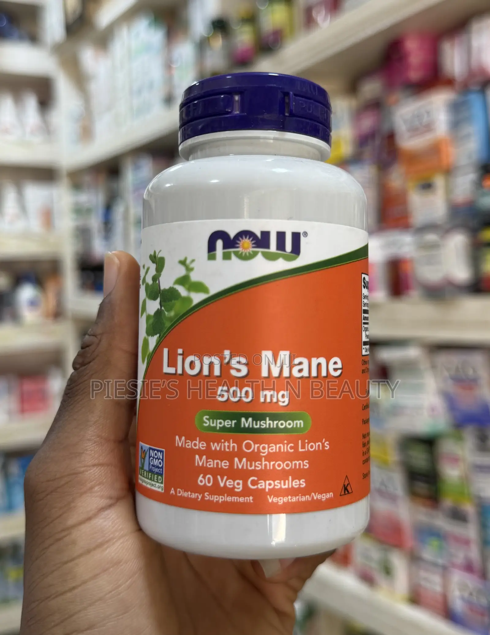 Now Foods Supplements, Lion's Mane 500 Mg, Super Mushroom, 60 Capsules