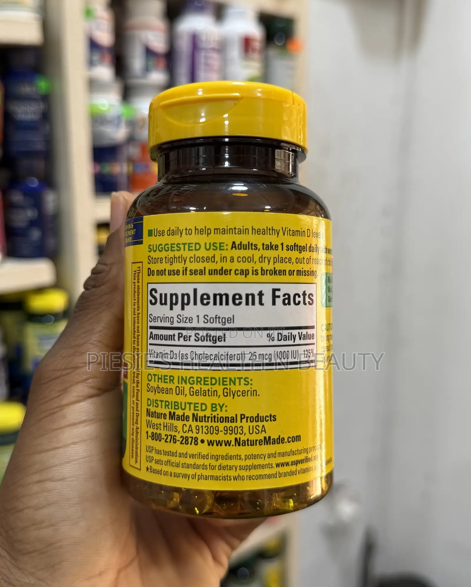 Nature Made Vitamin D3 1000 Iu (25 McG) , 180 Softgels
